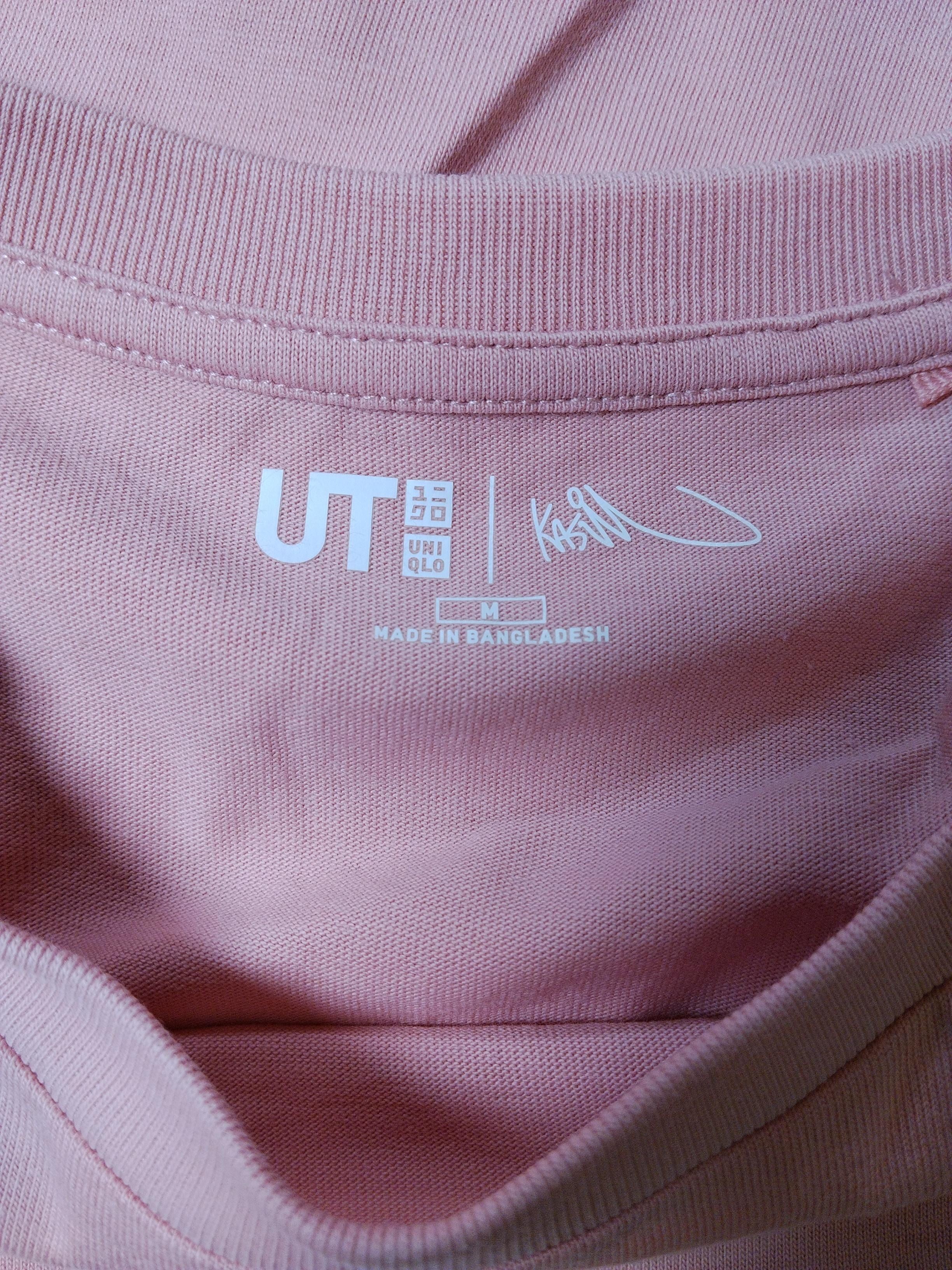 Uniqlo Men's T-Shirt M Pink Graphic 100% Cotton Basic - Image 5