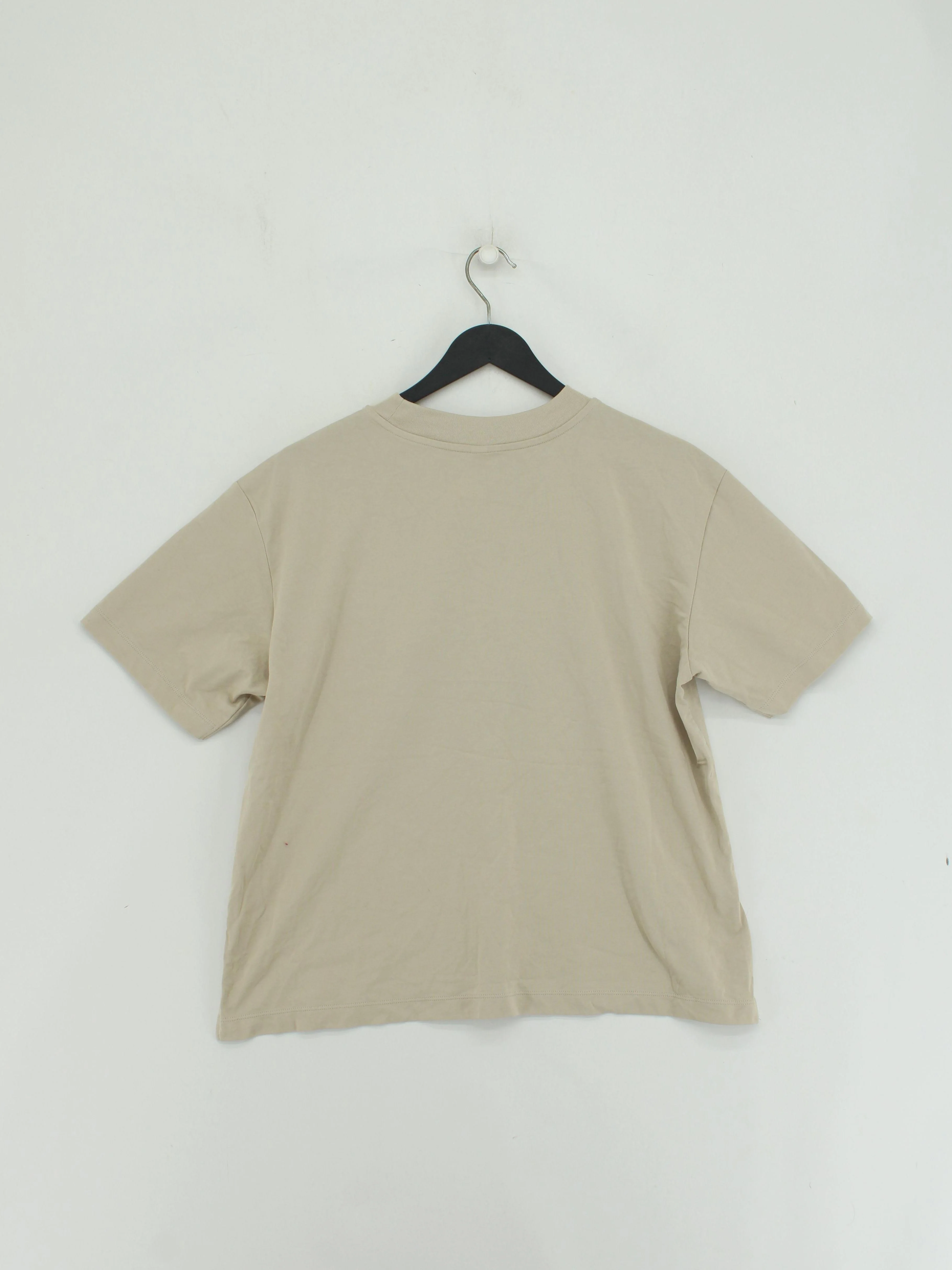 Uniqlo Men's T-Shirt M Tan Cotton with Polyester Basic - Image 2