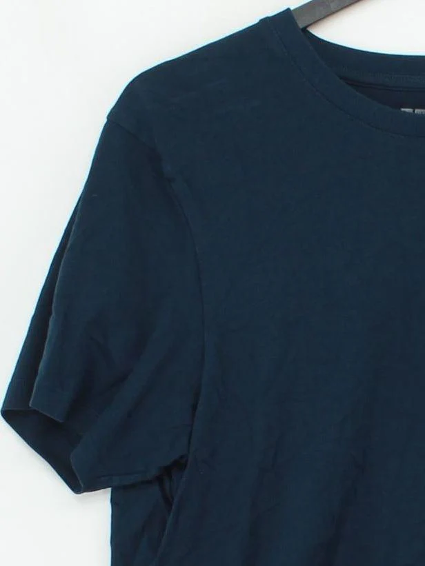 Uniqlo Men's T-Shirt S Blue 100% Cotton Basic - Image 4
