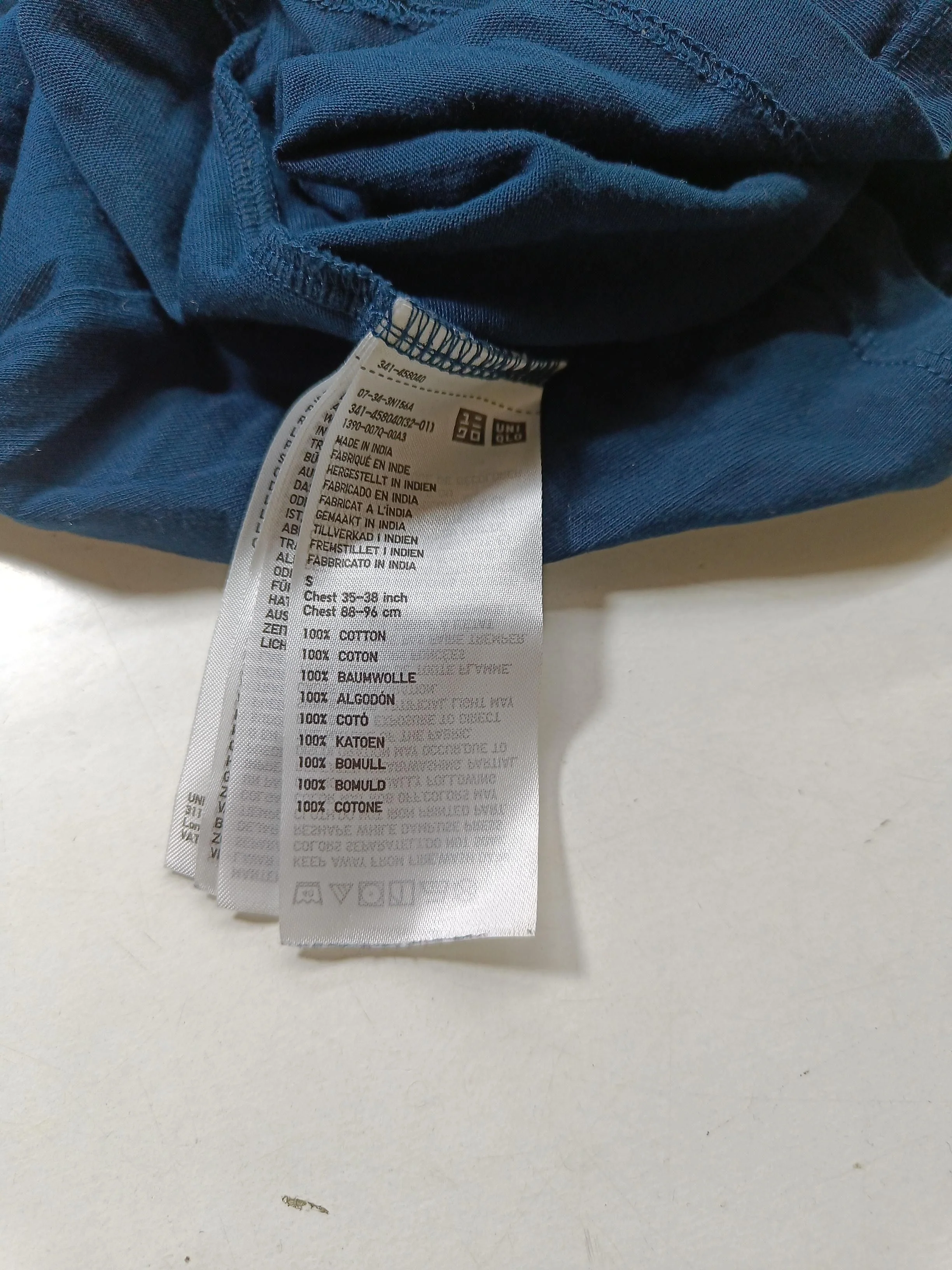 Uniqlo Men's T-Shirt S Blue 100% Cotton Basic - Image 6