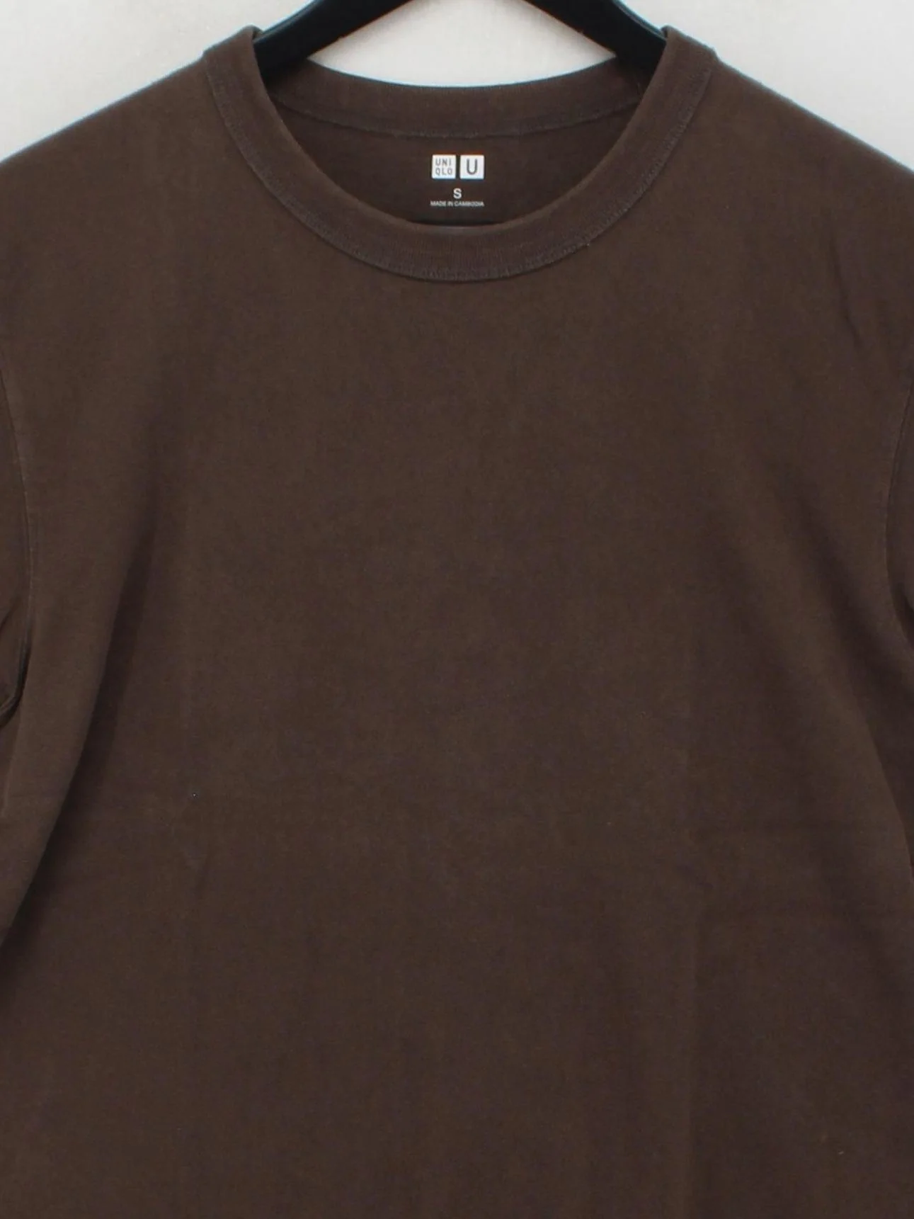 Uniqlo Men's T-Shirt S Brown 100% Cotton Basic - Image 3
