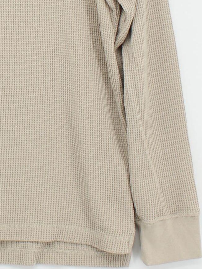 Uniqlo Men's T-Shirt S Cream Cotton with Polyester Basic - Image 4