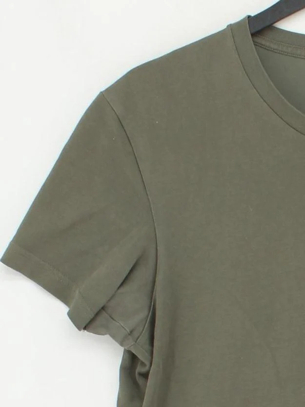 Uniqlo Men's T-Shirt S Green Cotton with Polyester Basic - Image 4
