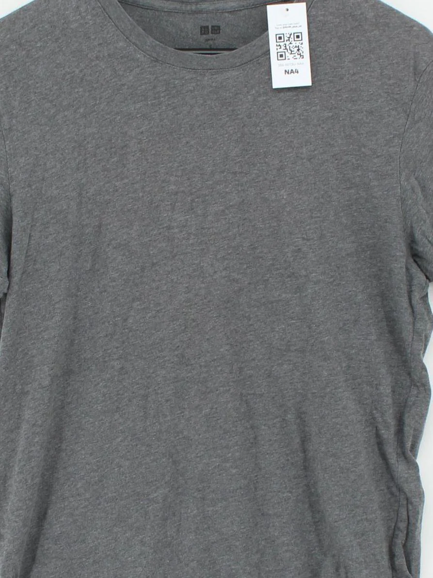 Uniqlo Men's T-Shirt S Grey 100% Cotton Basic - Image 3