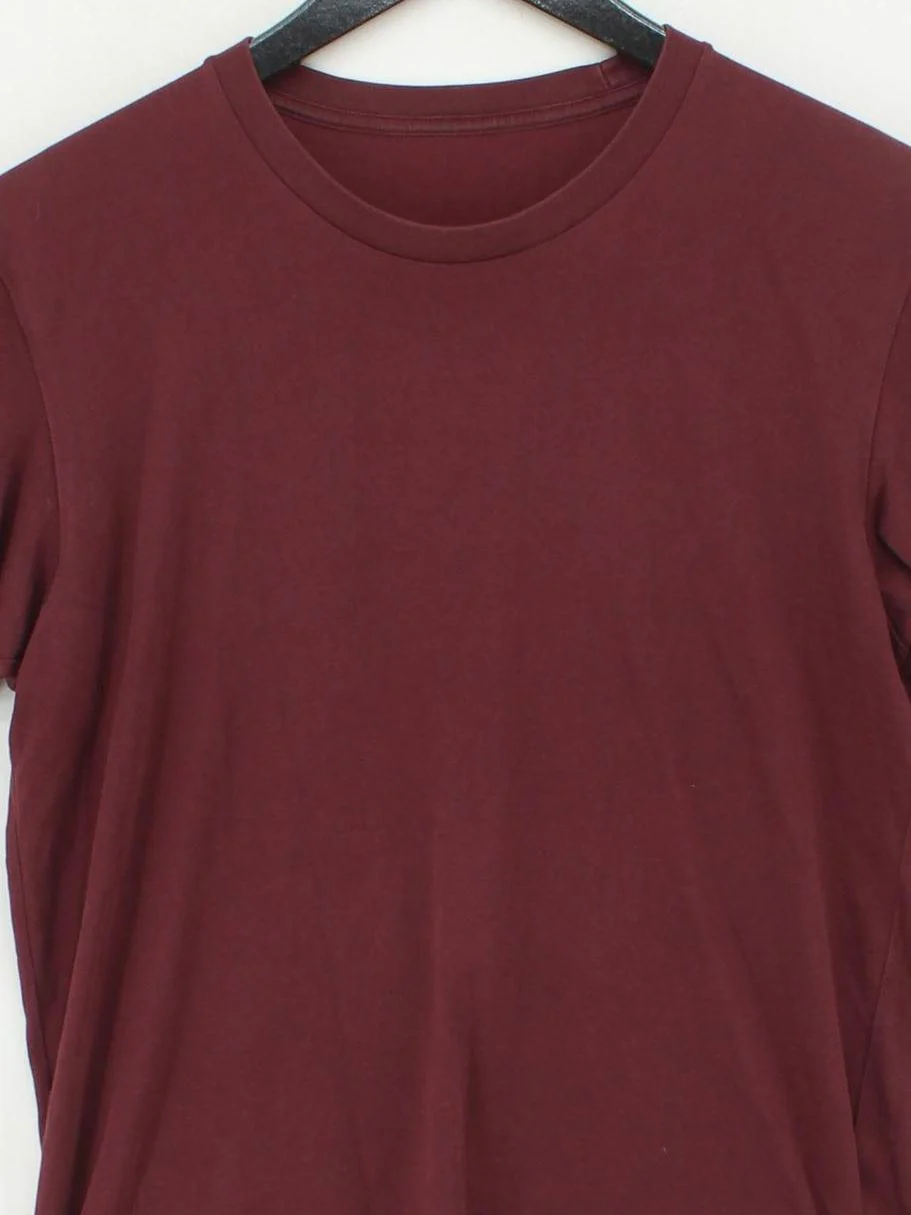 Uniqlo Men's T-Shirt S Red Cotton with Polyester Basic - Image 3