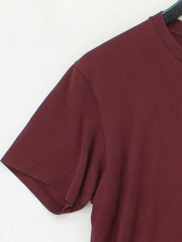 Uniqlo Men's T-Shirt S Red Cotton with Polyester Basic - Image 4