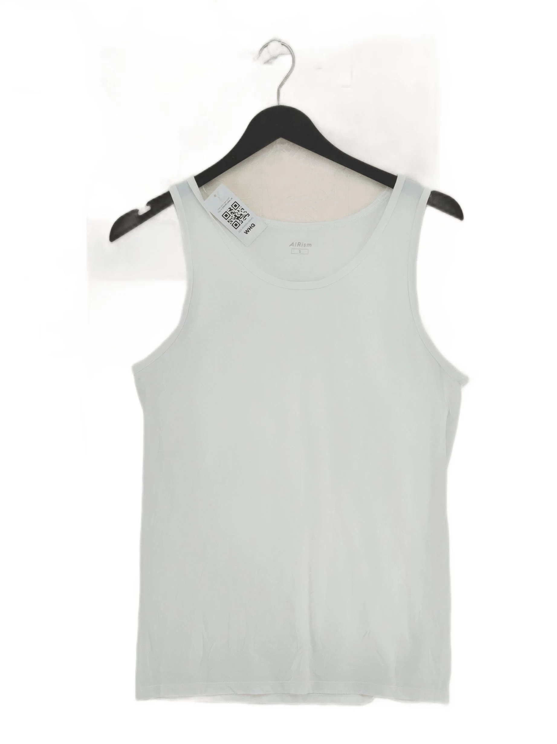 Uniqlo Men's T-Shirt S White Nylon with Elastane Sleeveless Round Neck Basic