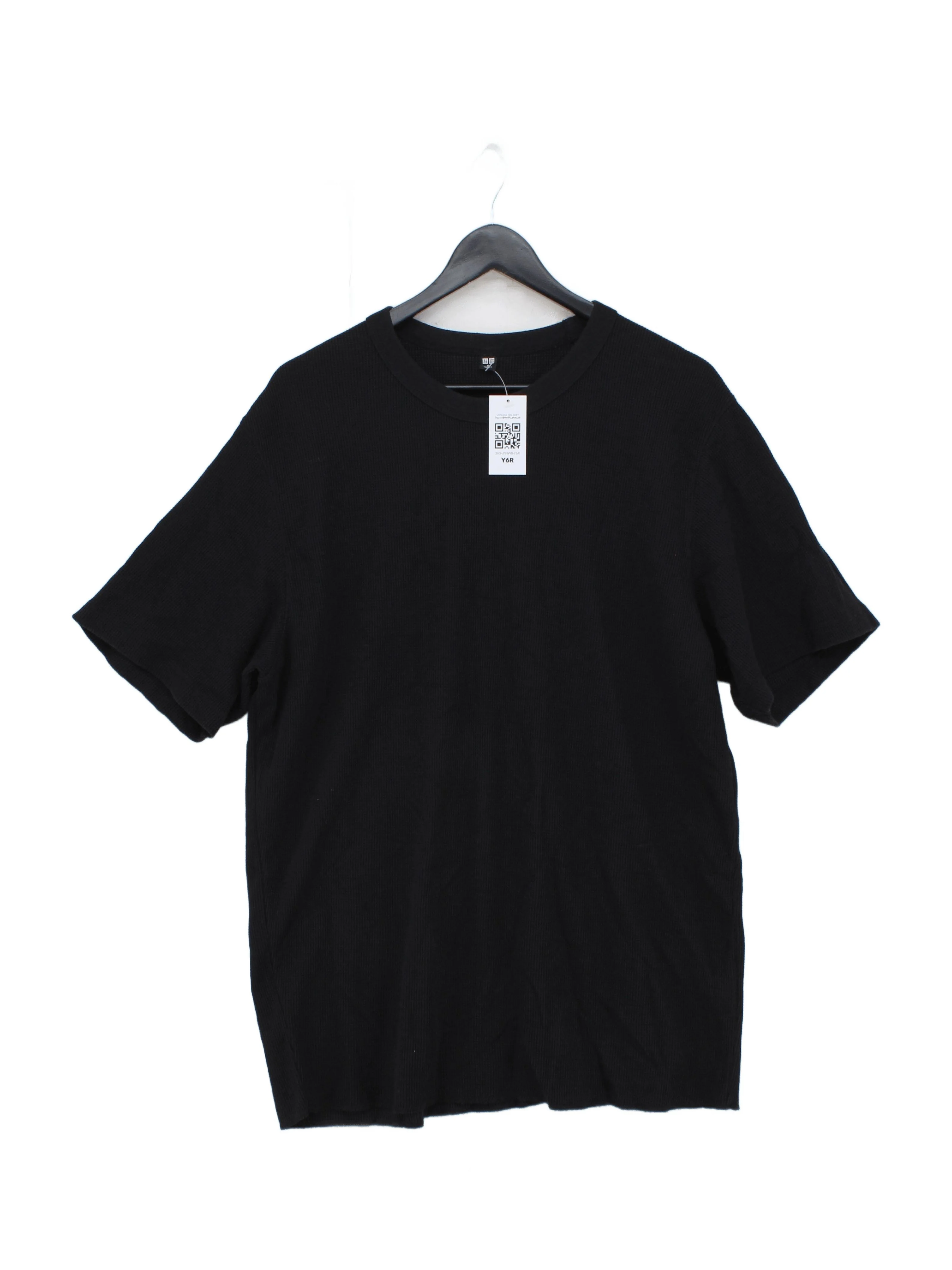 Uniqlo Men's T-Shirt XL Black Cotton with Polyester Basic