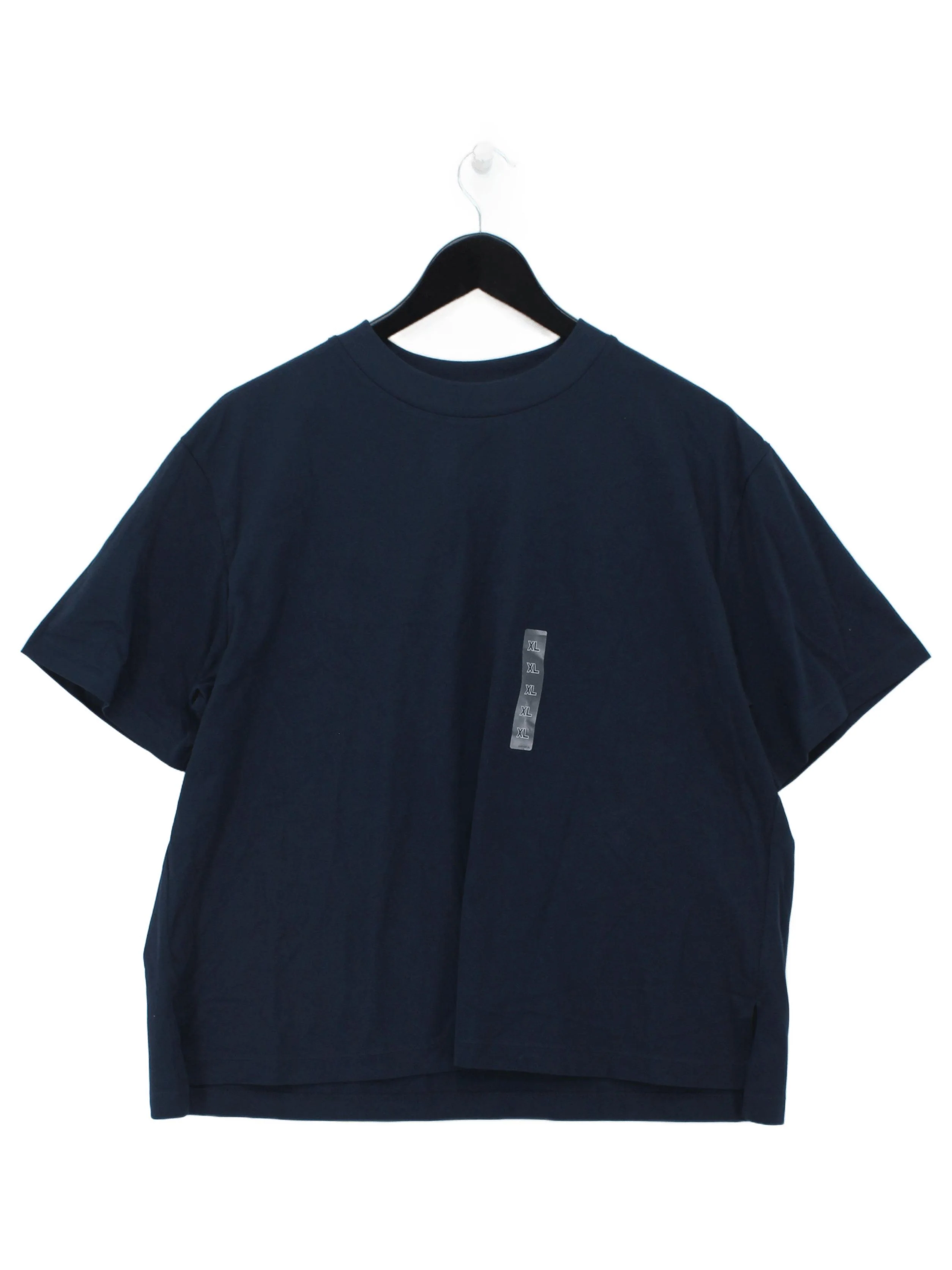 Uniqlo Men's T-Shirt XL Blue Cotton with Elastane Basic