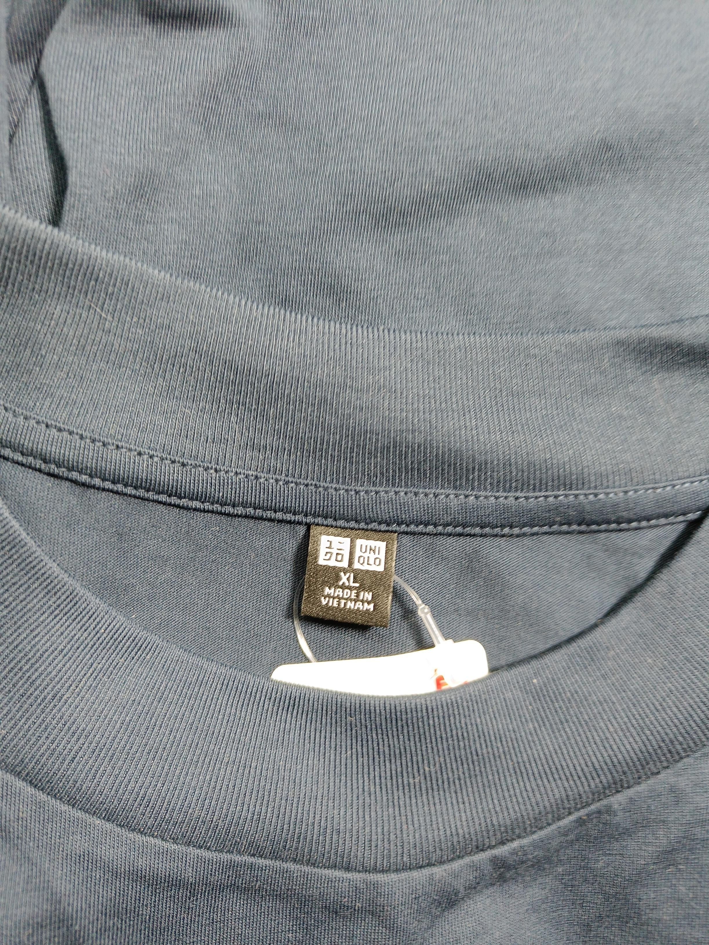 Uniqlo Men's T-Shirt XL Blue Cotton with Elastane Basic - Image 5