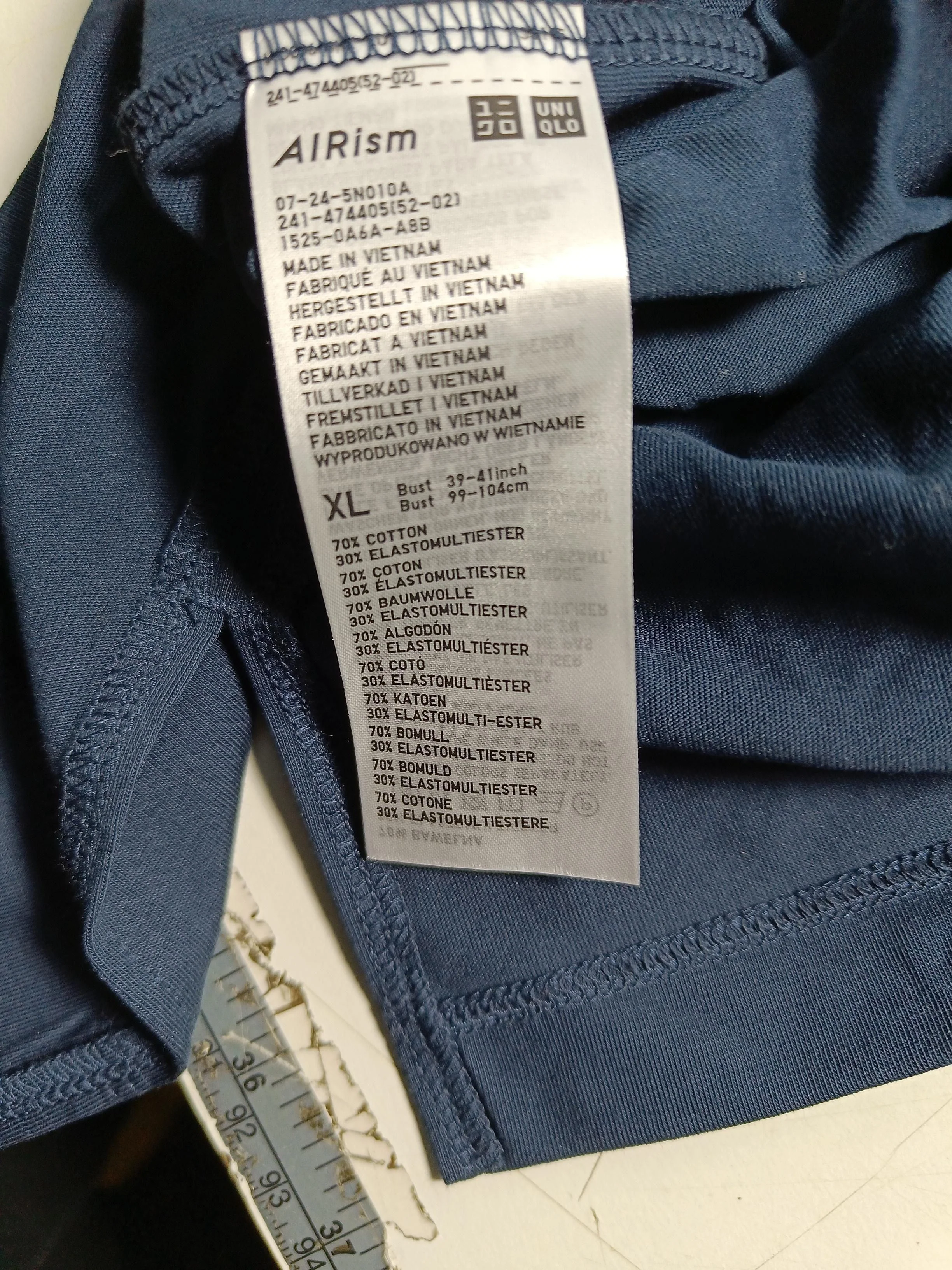Uniqlo Men's T-Shirt XL Blue Cotton with Elastane Basic - Image 6