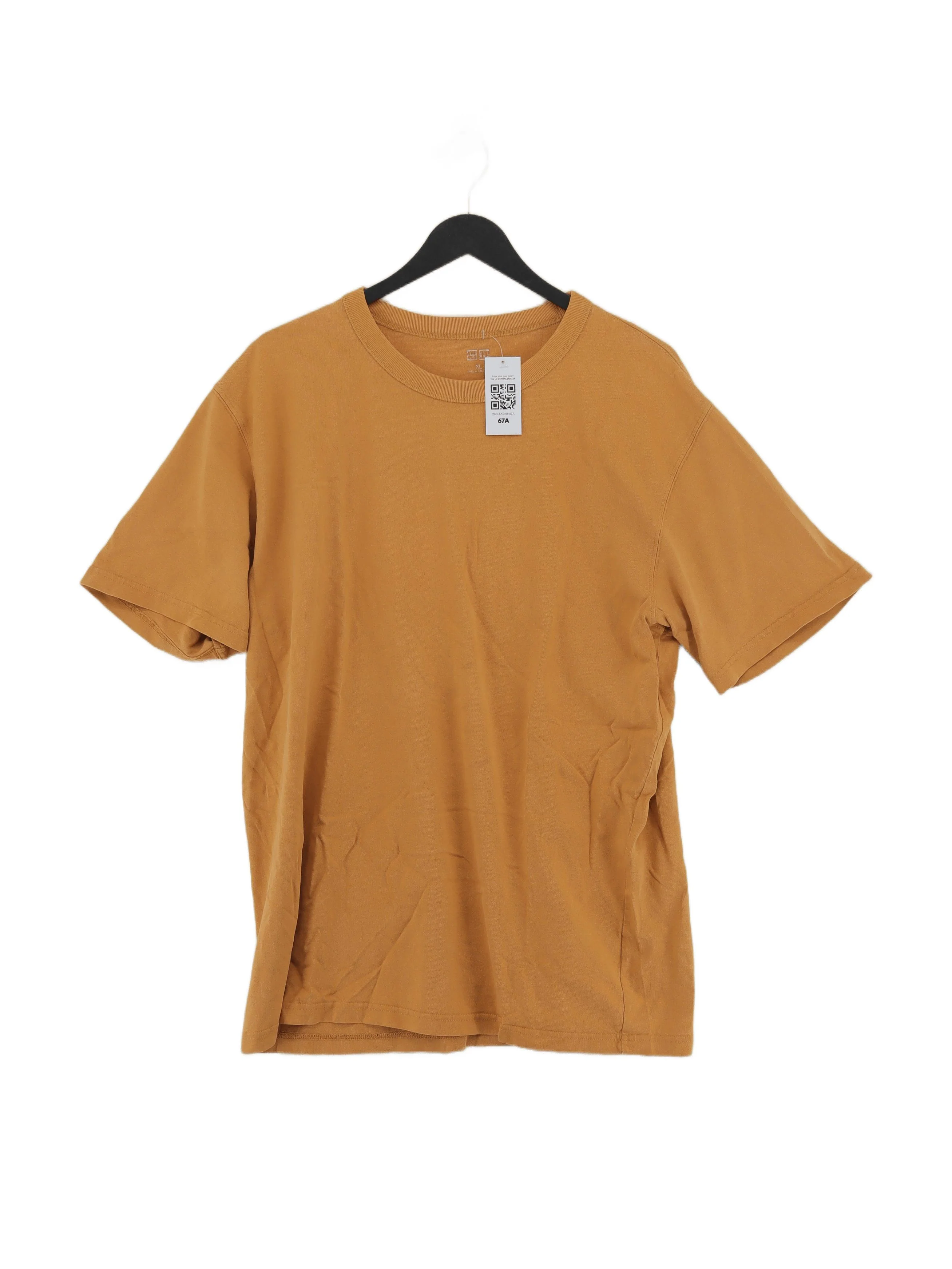 Uniqlo Men's T-Shirt XL Tan 100% Cotton Basic
