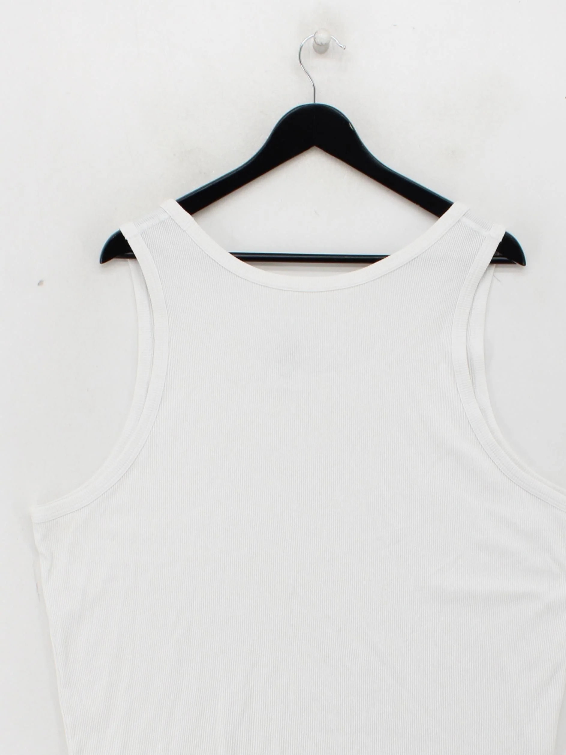 Uniqlo Men's T-Shirt XL White Cotton with Polyester Sleeveless Round Neck Basic - Image 2