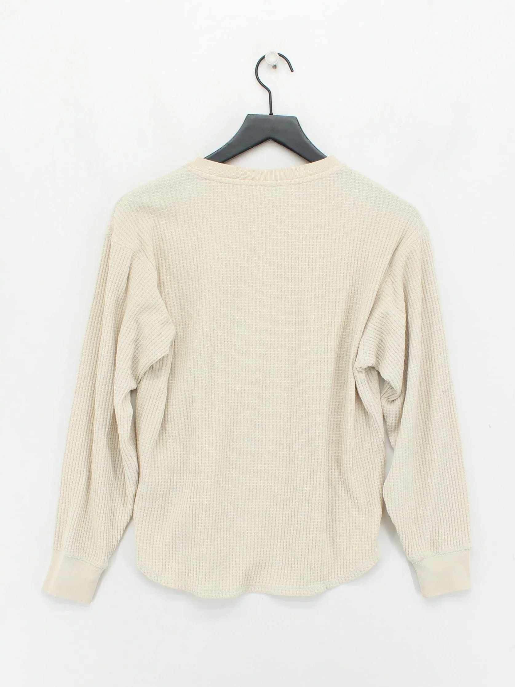 Uniqlo Men's T-Shirt XS Cream Cotton with Polyester Basic - Image 2