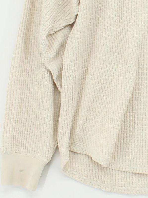 Uniqlo Men's T-Shirt XS Cream Cotton with Polyester Basic - Image 4