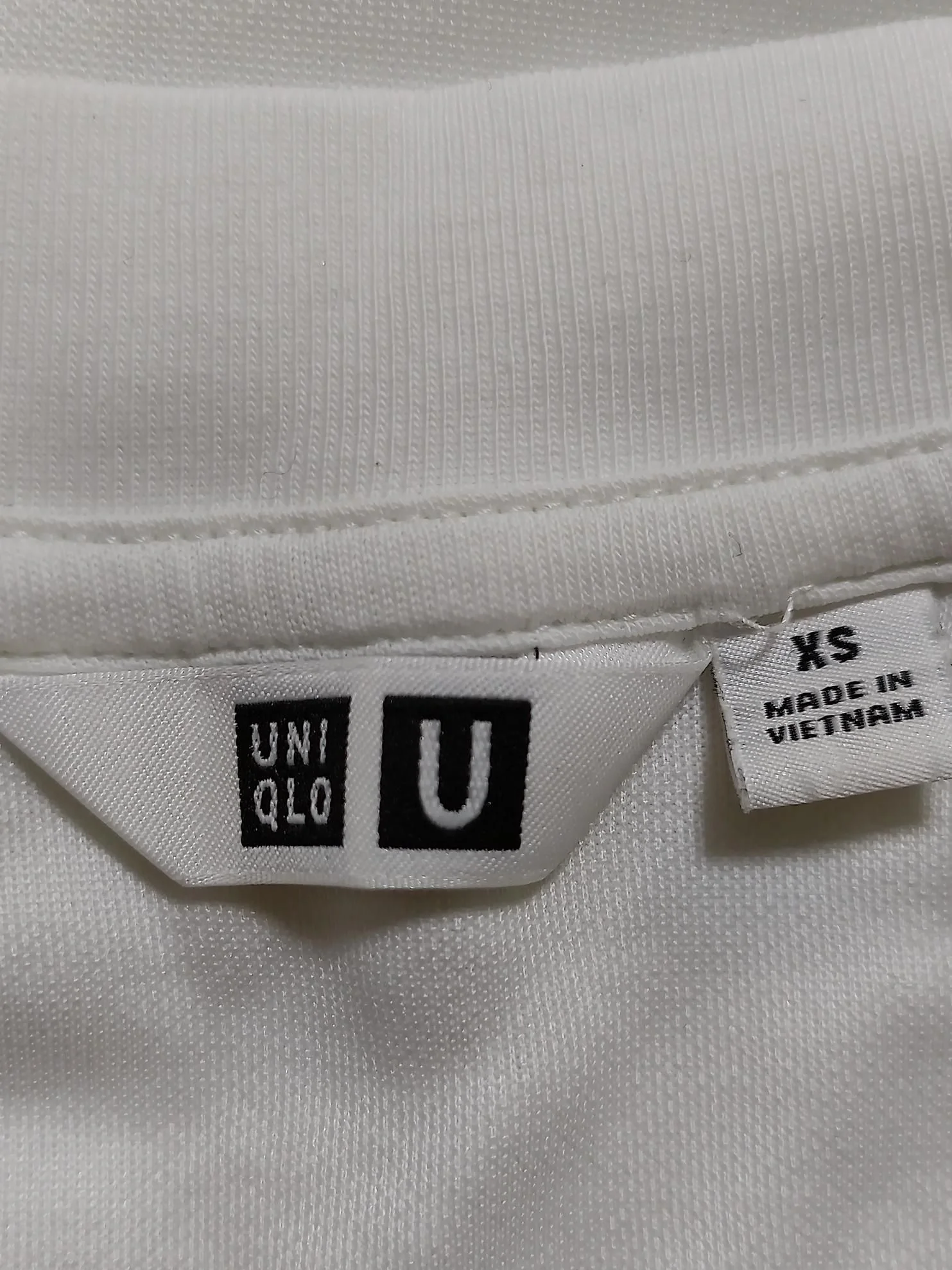 Uniqlo Men's T-Shirt XS White Cotton with Polyester, Elastane Basic - Image 5