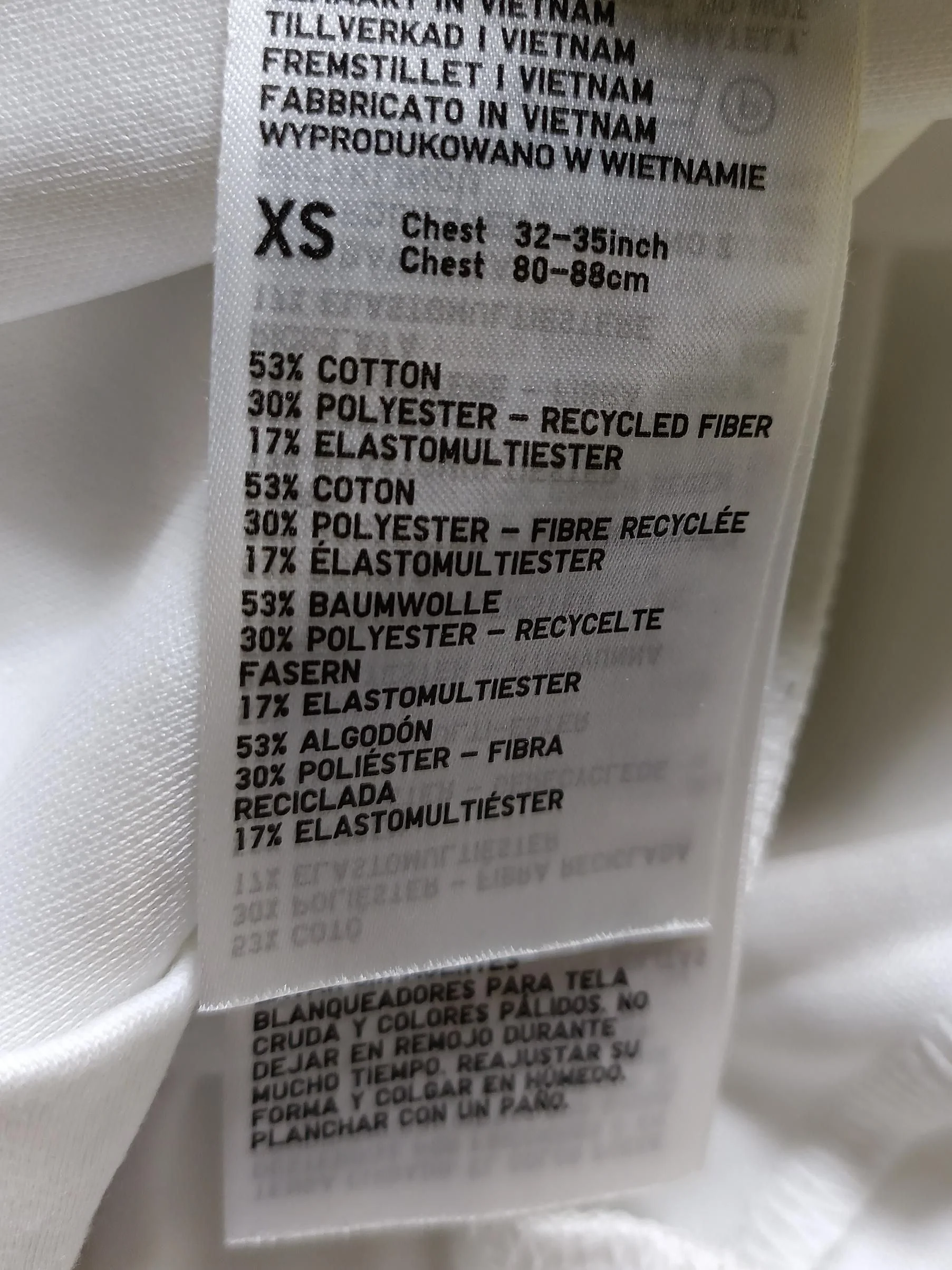Uniqlo Men's T-Shirt XS White Cotton with Polyester, Elastane Basic - Image 6