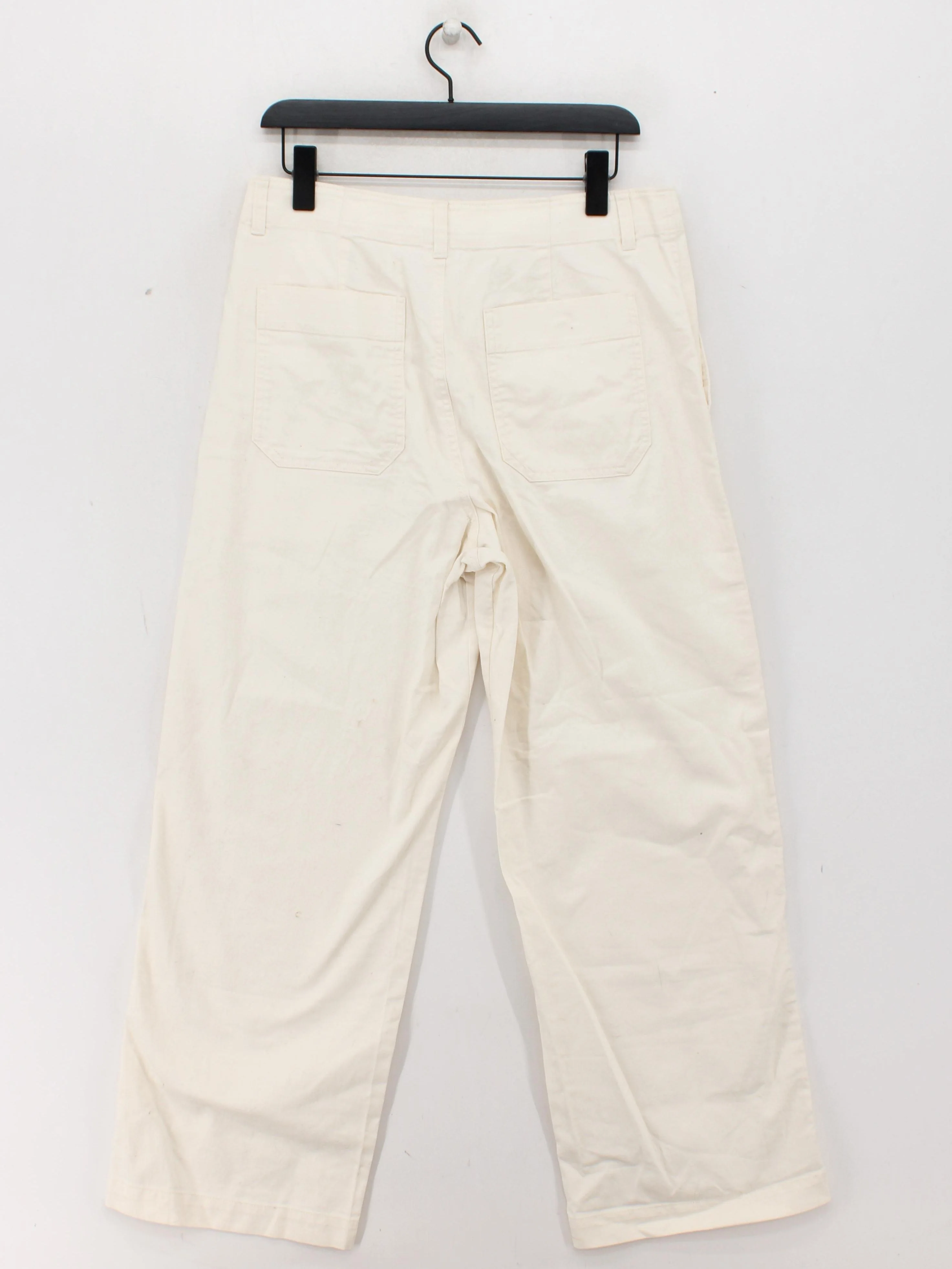 Uniqlo Men's Trousers M Cream 100% Cotton Wide-Leg Chino - Image 2