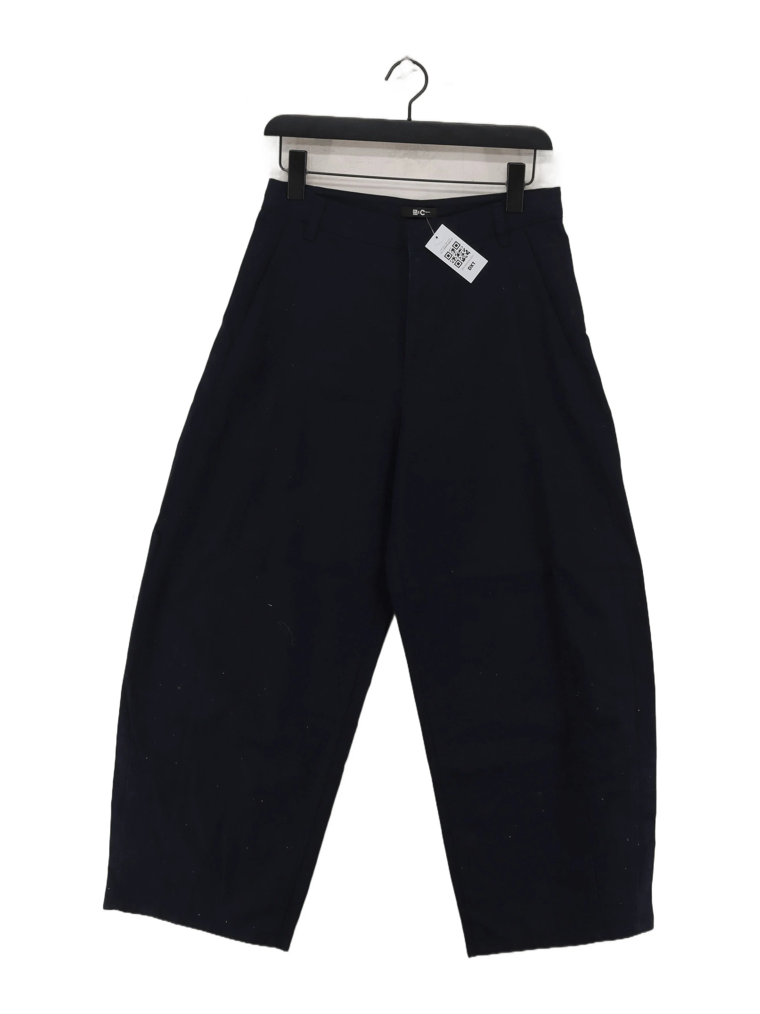 Uniqlo Men's Trousers S Blue Cotton with Elastane, Polyester Wide-Leg Chino