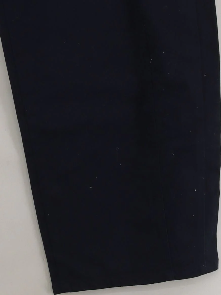 Uniqlo Men's Trousers S Blue Cotton with Elastane, Polyester Wide-Leg Chino - Image 4