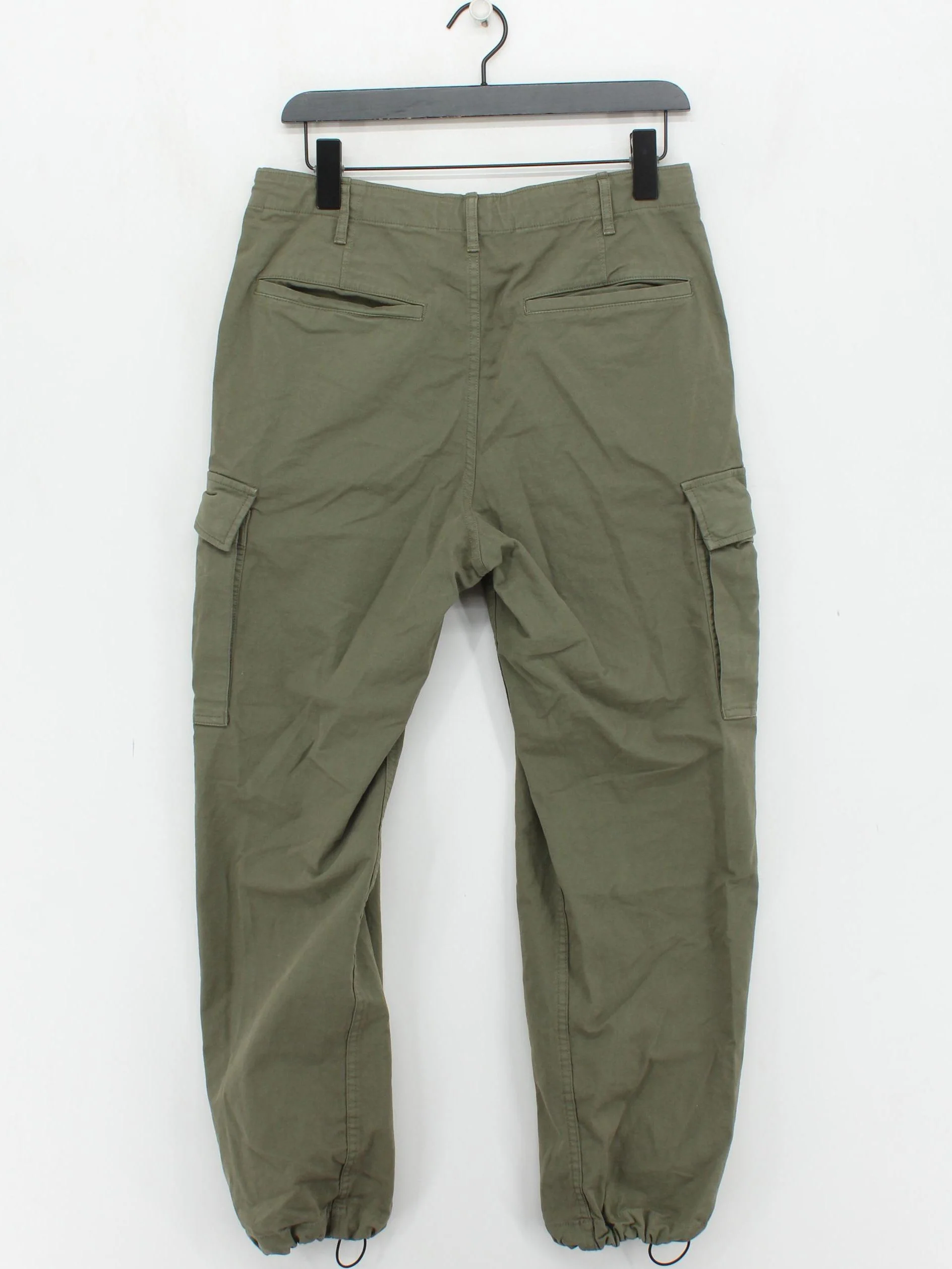 Uniqlo Men's Trousers S Green Cotton with Elastane Tapered Cargo - Image 2