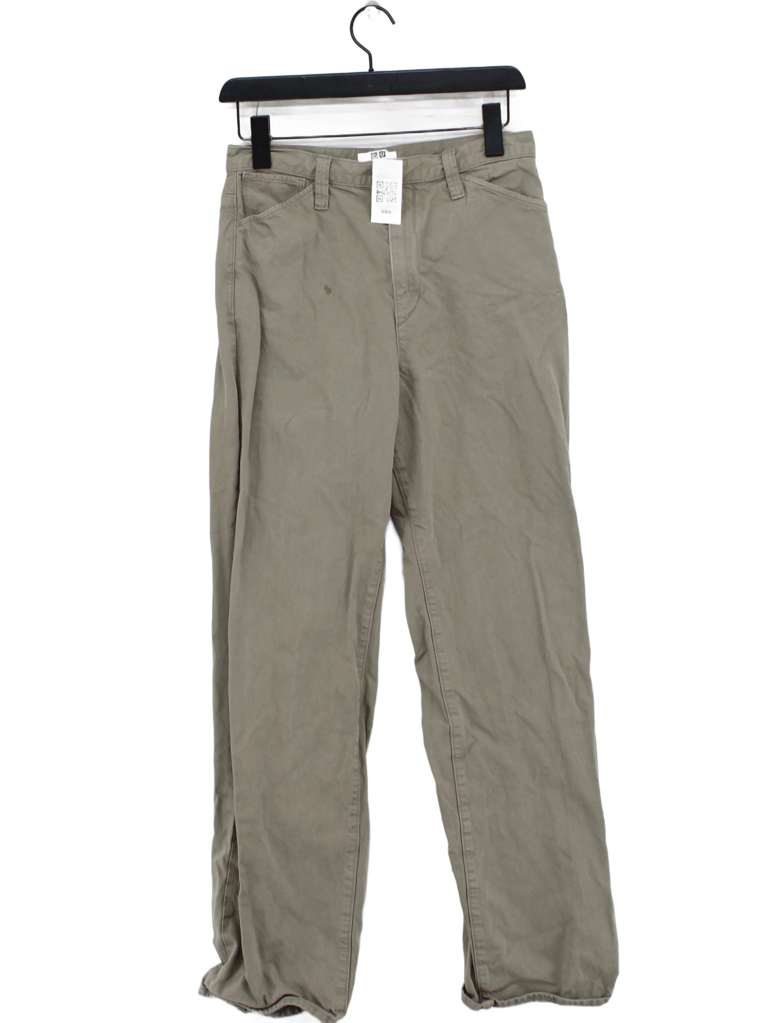 Uniqlo Men's Trousers S Grey 100% Cotton Straight Chino