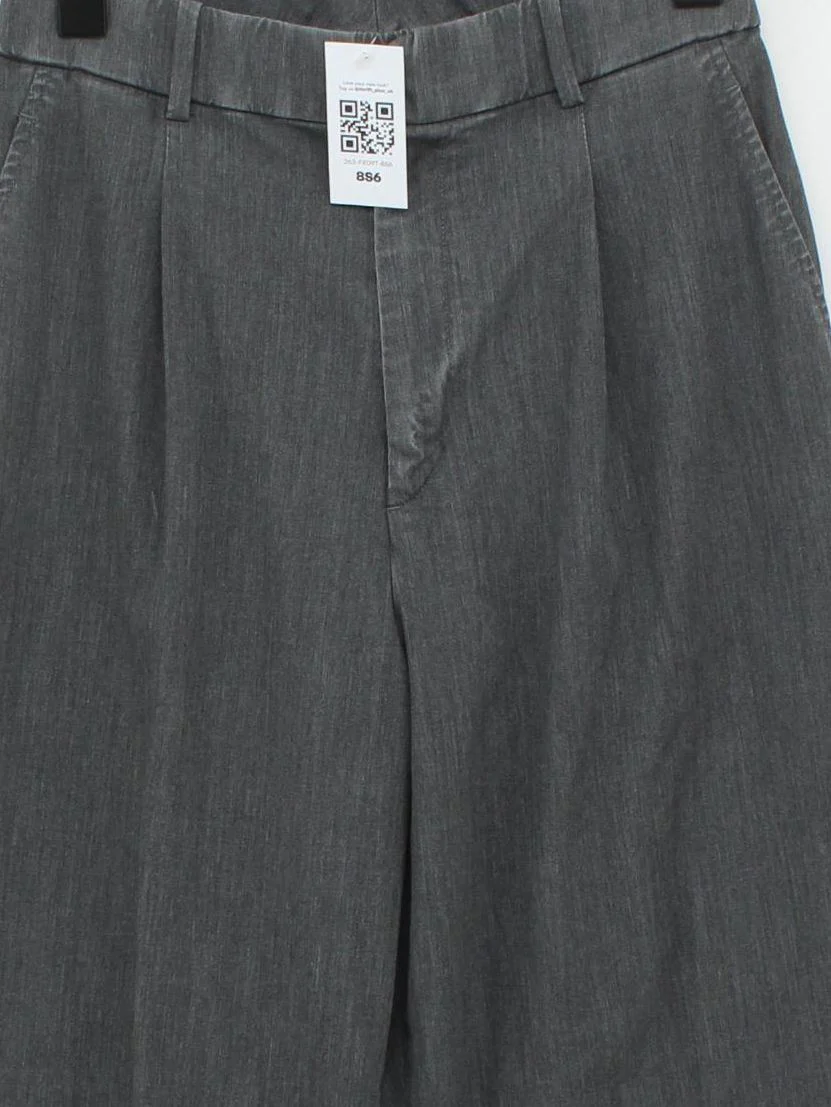 Uniqlo Men's Trousers S Grey Polyester with Viscose, Elastane Wide-Leg Capri - Image 3