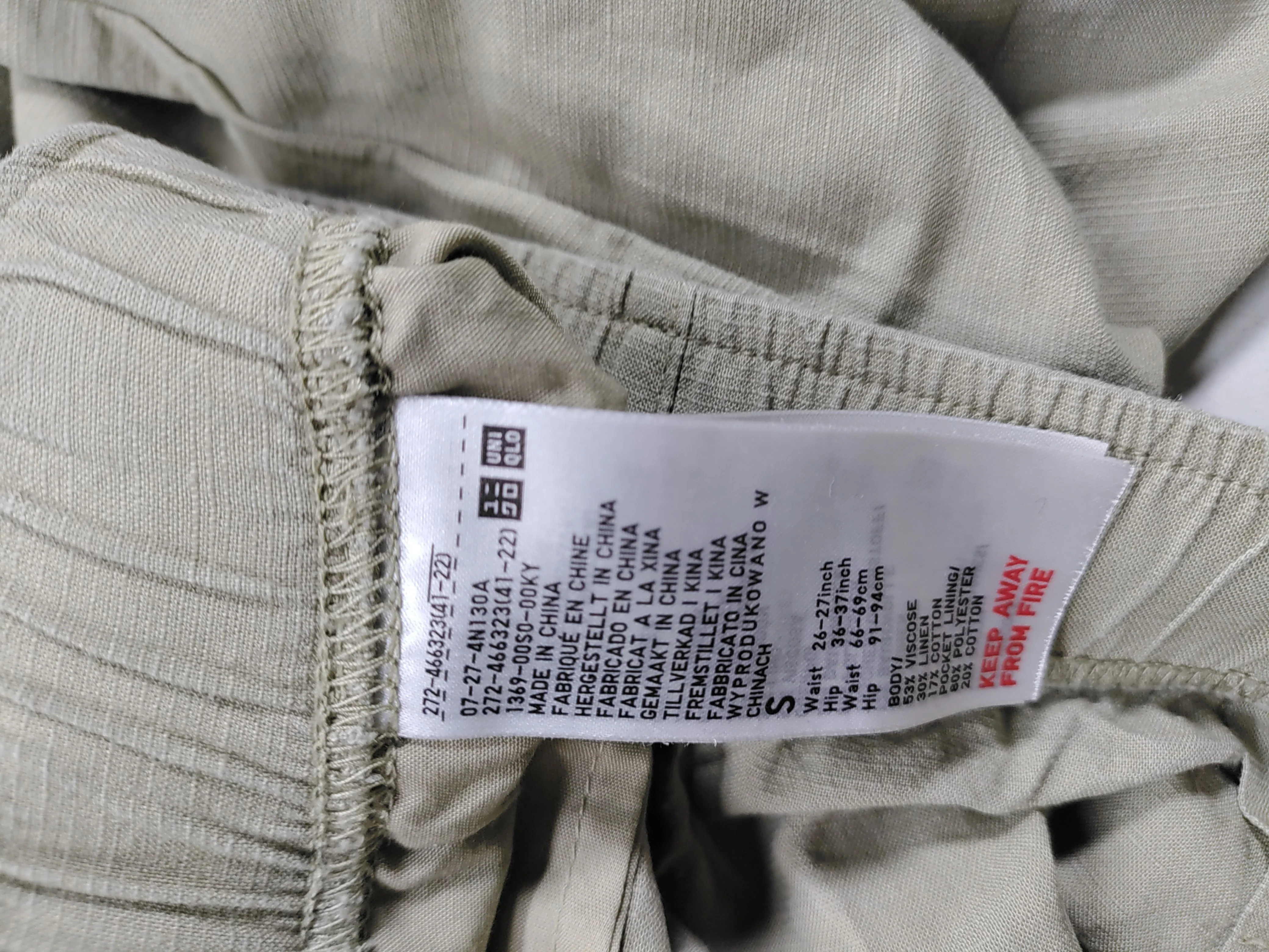 Uniqlo Men's Trousers S Grey Viscose with Linen, Cotton, Polyester Chino - Image 5