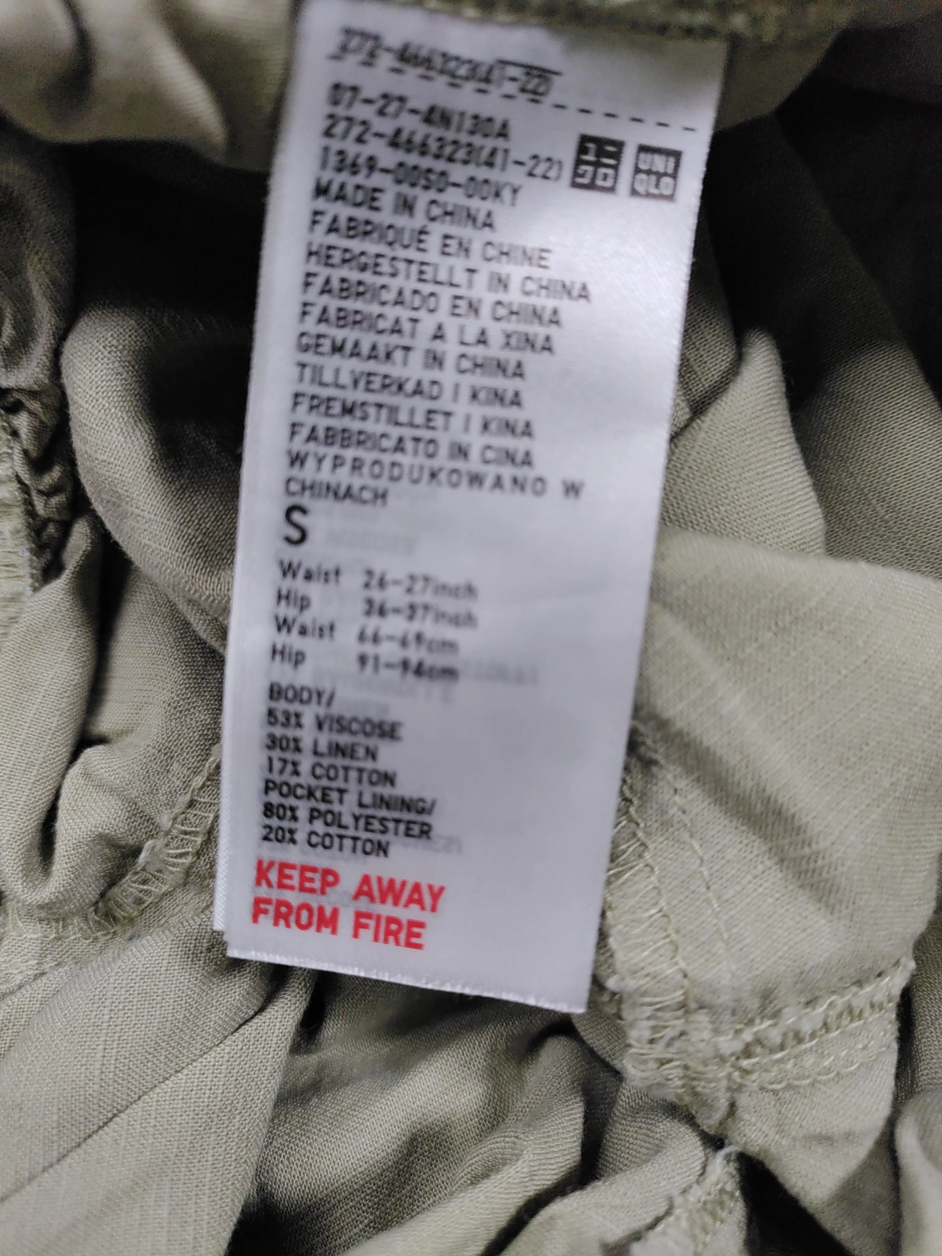Uniqlo Men's Trousers S Grey Viscose with Linen, Cotton, Polyester Chino - Image 6
