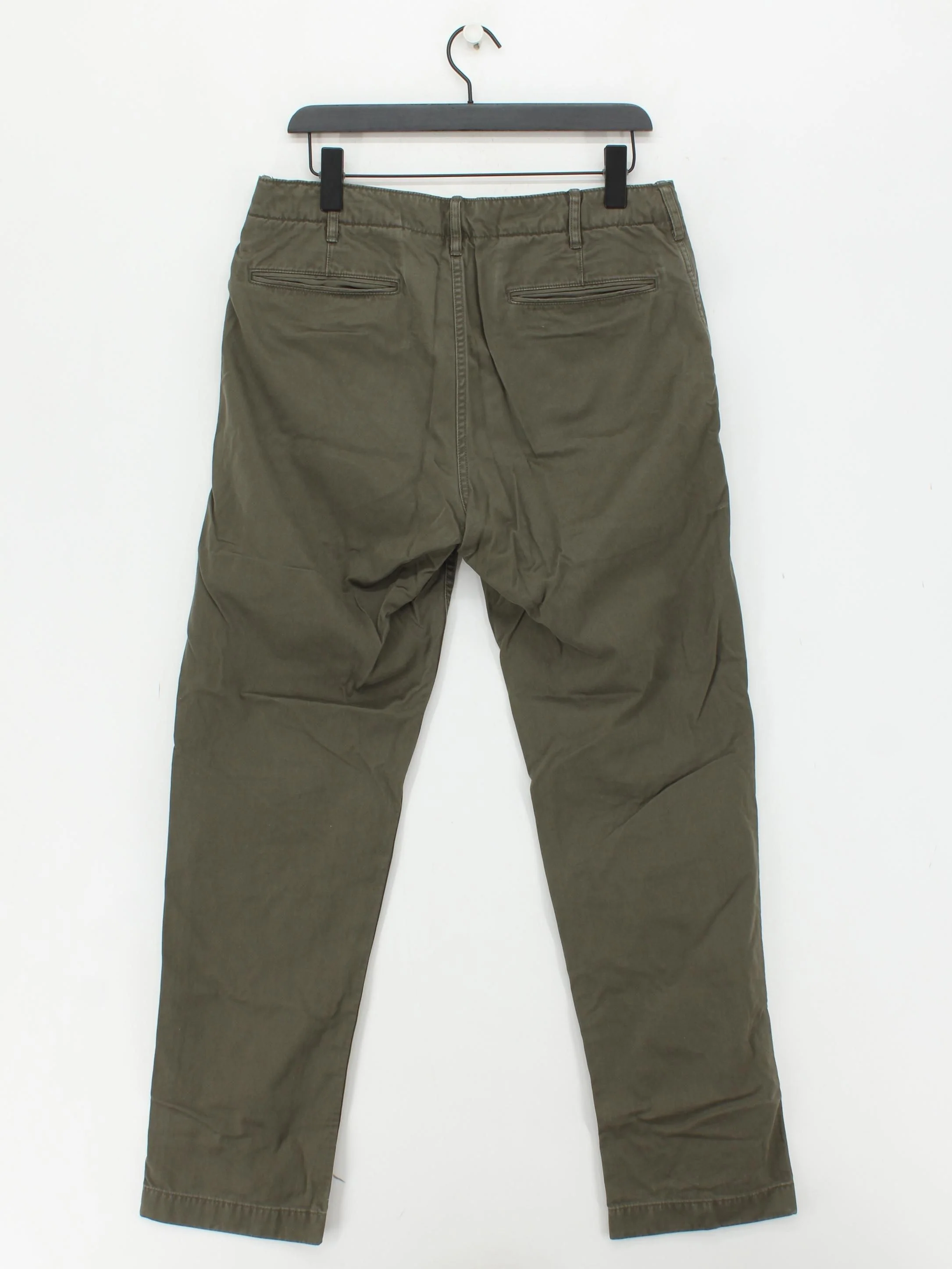 Uniqlo Men's Trousers W 32 in; L 34 in Green 100% Cotton Straight Chino - Image 2