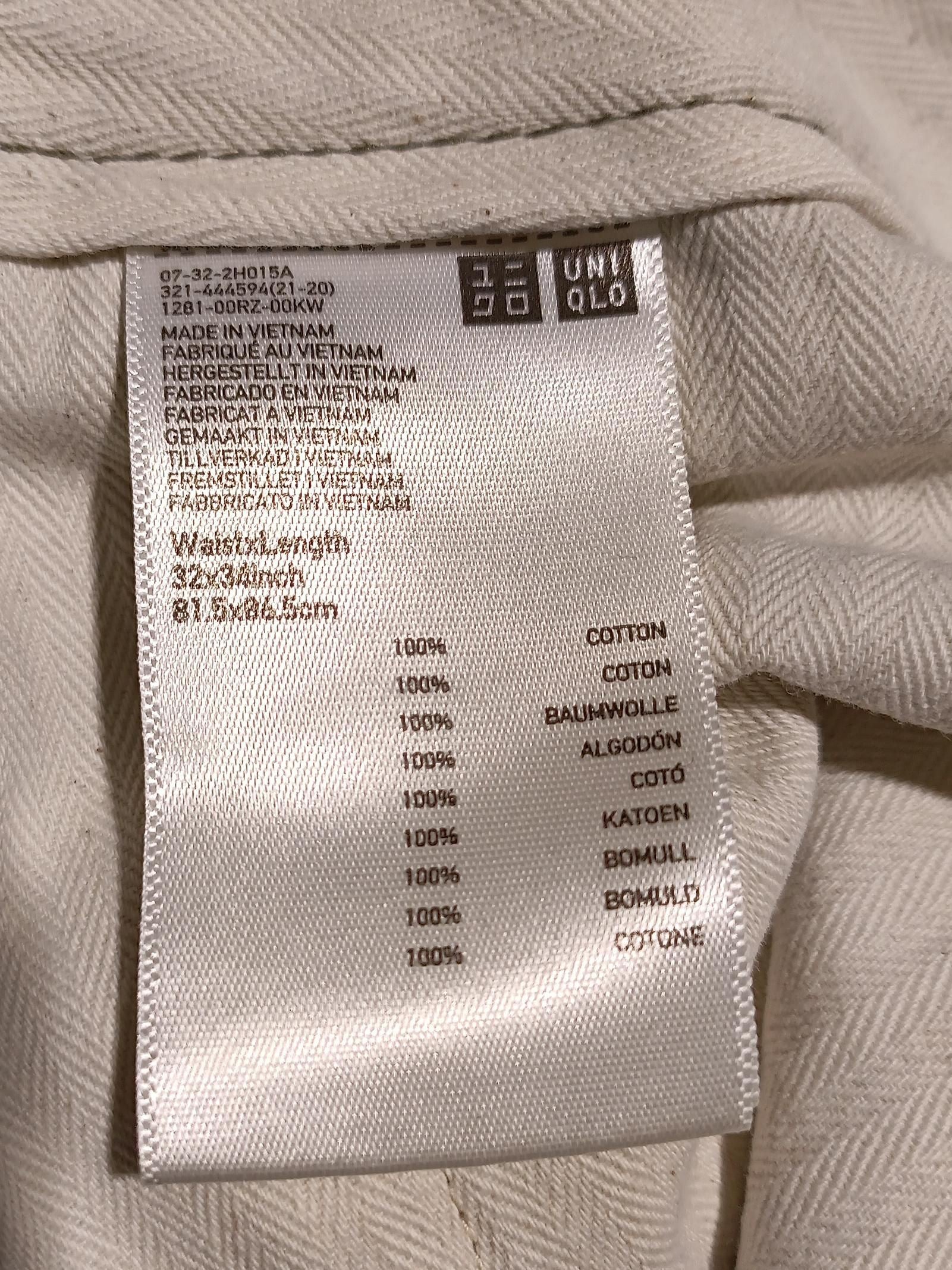 Uniqlo Men's Trousers W 32 in; L 34 in Green 100% Cotton Straight Chino - Image 6
