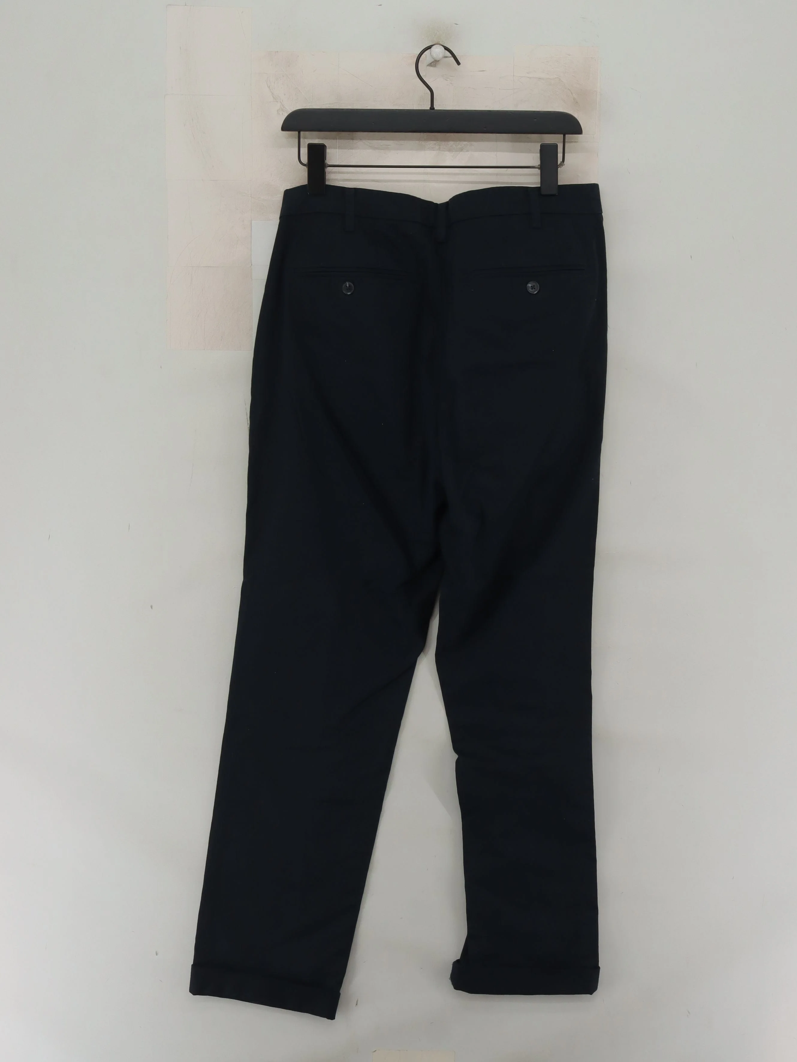 Uniqlo Men's Trousers W 33 in; L 32 in Black Cotton with Elastane Straight Chino - Image 2