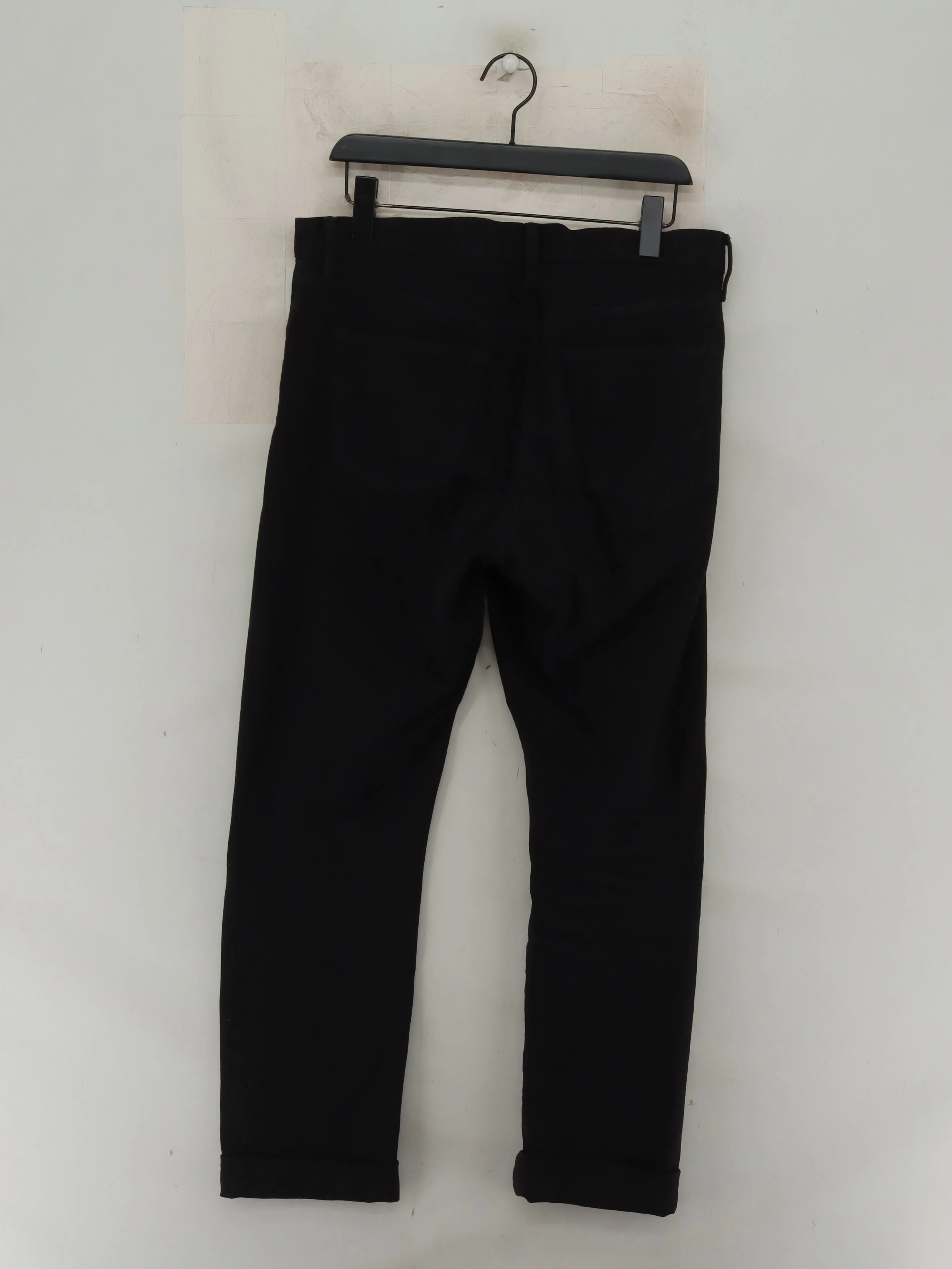 Uniqlo Men's Trousers W 33 in; L 32 in Black Cotton with Elastane Straight Chino - Image 2