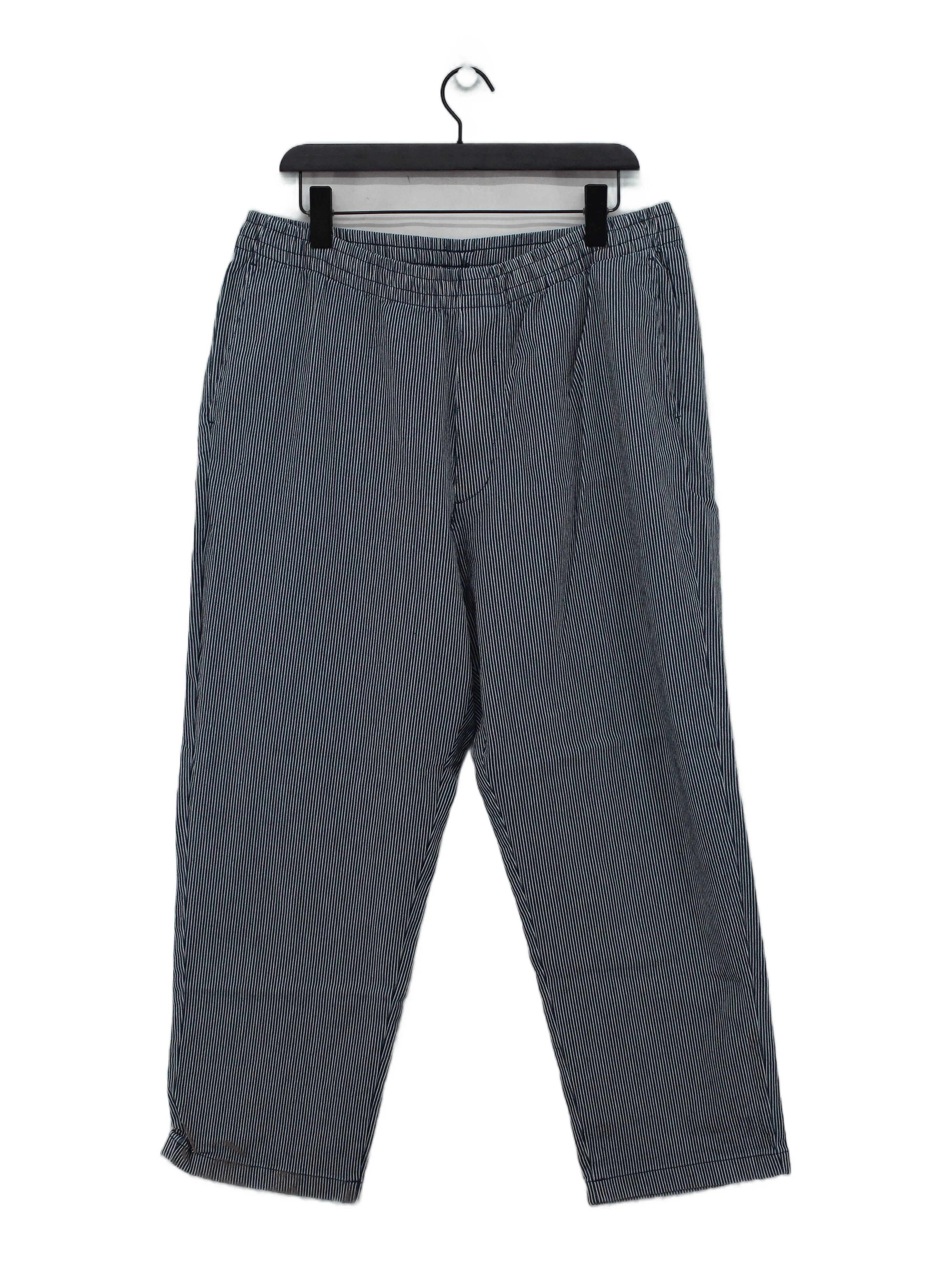 Uniqlo Men's Trousers XL Blue Cotton with Polyester, Spandex Capri