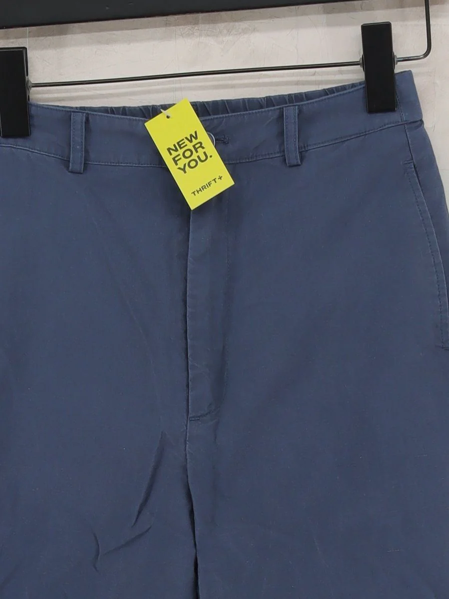 Uniqlo Men's Trousers XS Blue Viscose with Linen, Polyester Straight Chino - Image 3