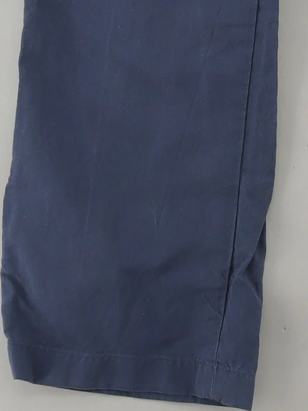 Uniqlo Men's Trousers XS Blue Viscose with Linen, Polyester Straight Chino - Image 4