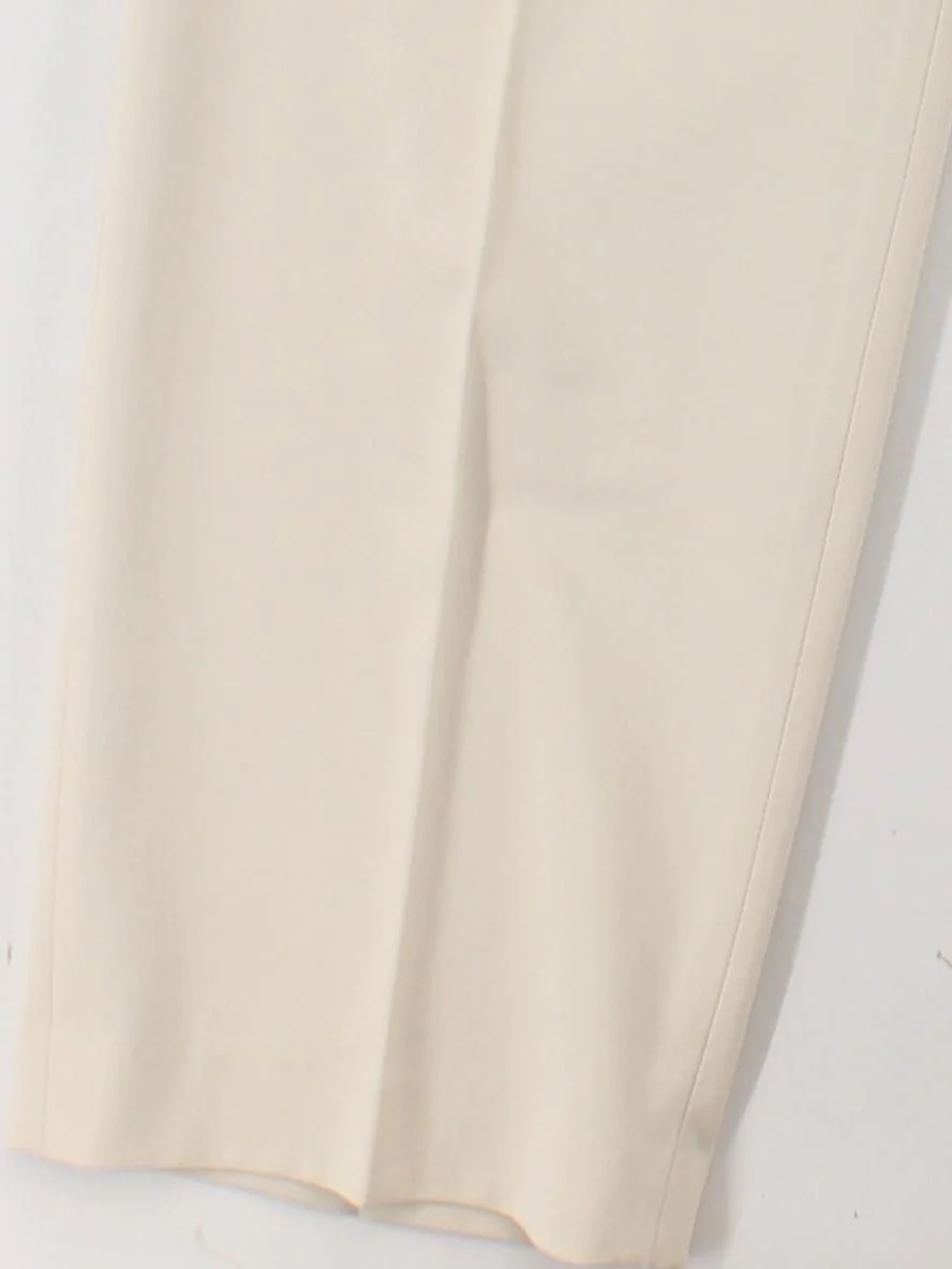 Uniqlo Men's Trousers XS Cream Polyester with Viscose, Elastane Wide-Leg Chino - Image 4