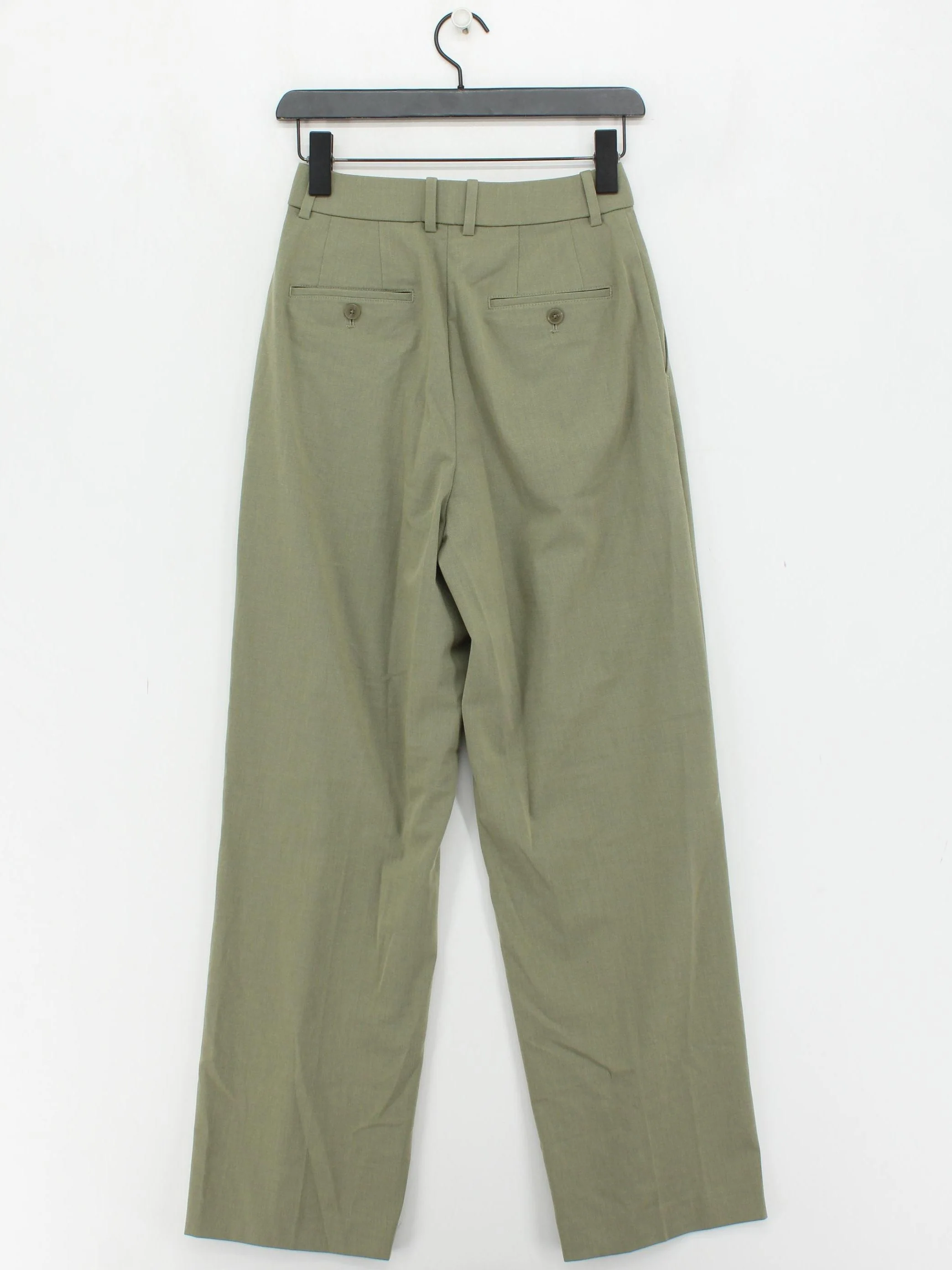 Uniqlo Men's Trousers XS Green Polyester with Viscose, Elastane Wide-Leg Capri - Image 2