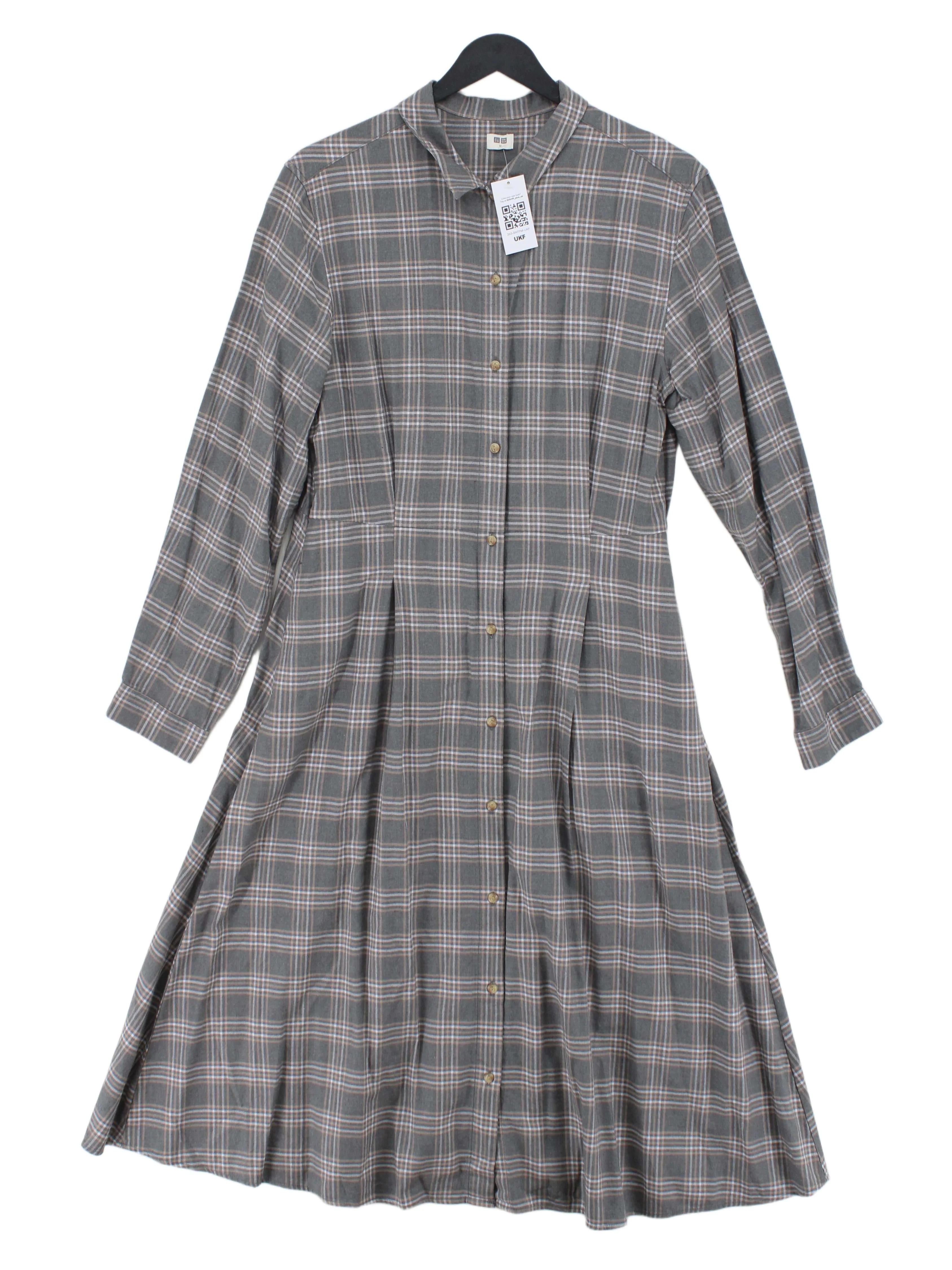 Uniqlo Shirt Midi Dress M in Grey
