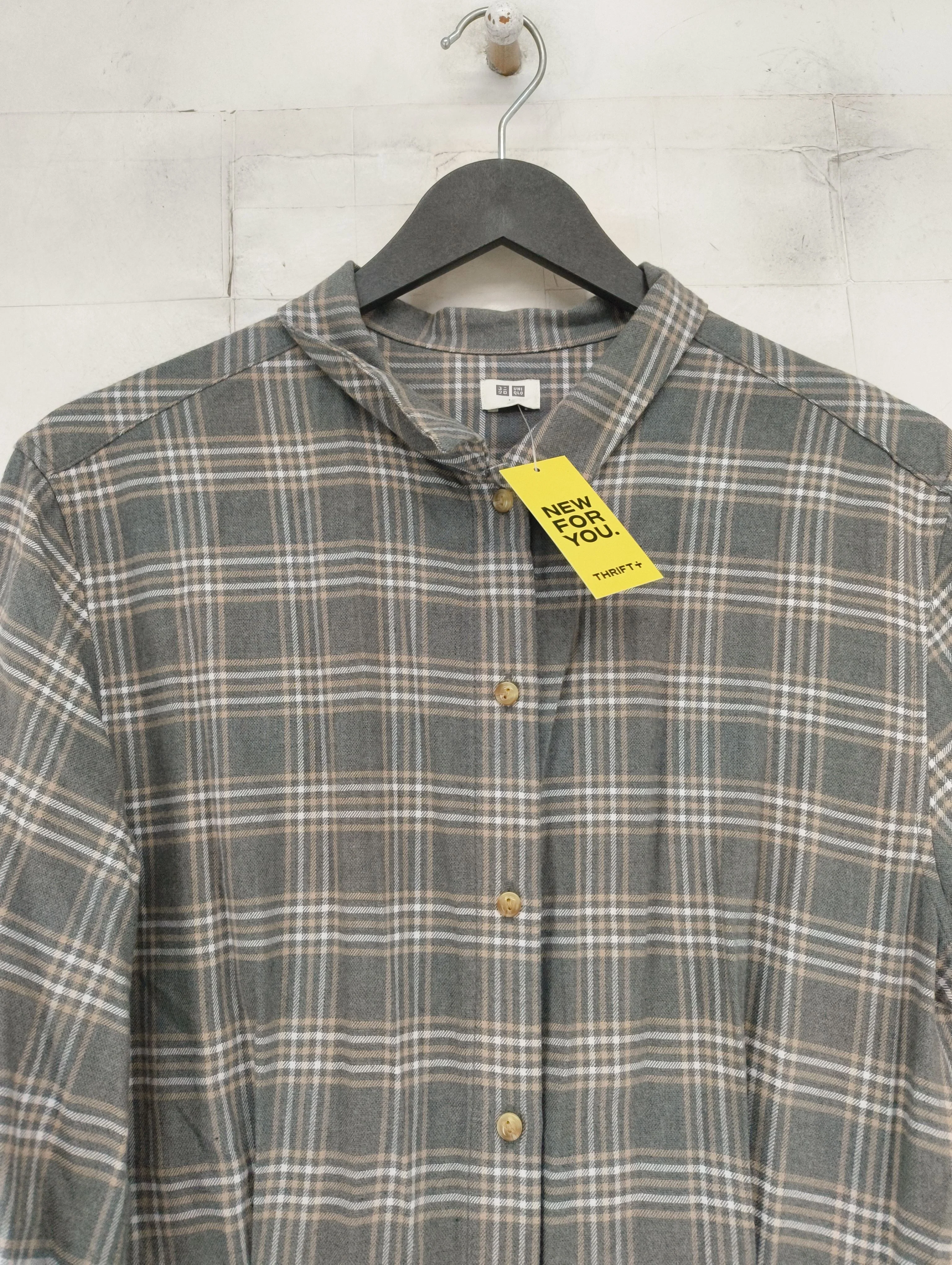 Uniqlo Shirt Midi Dress M in Grey - Image 3