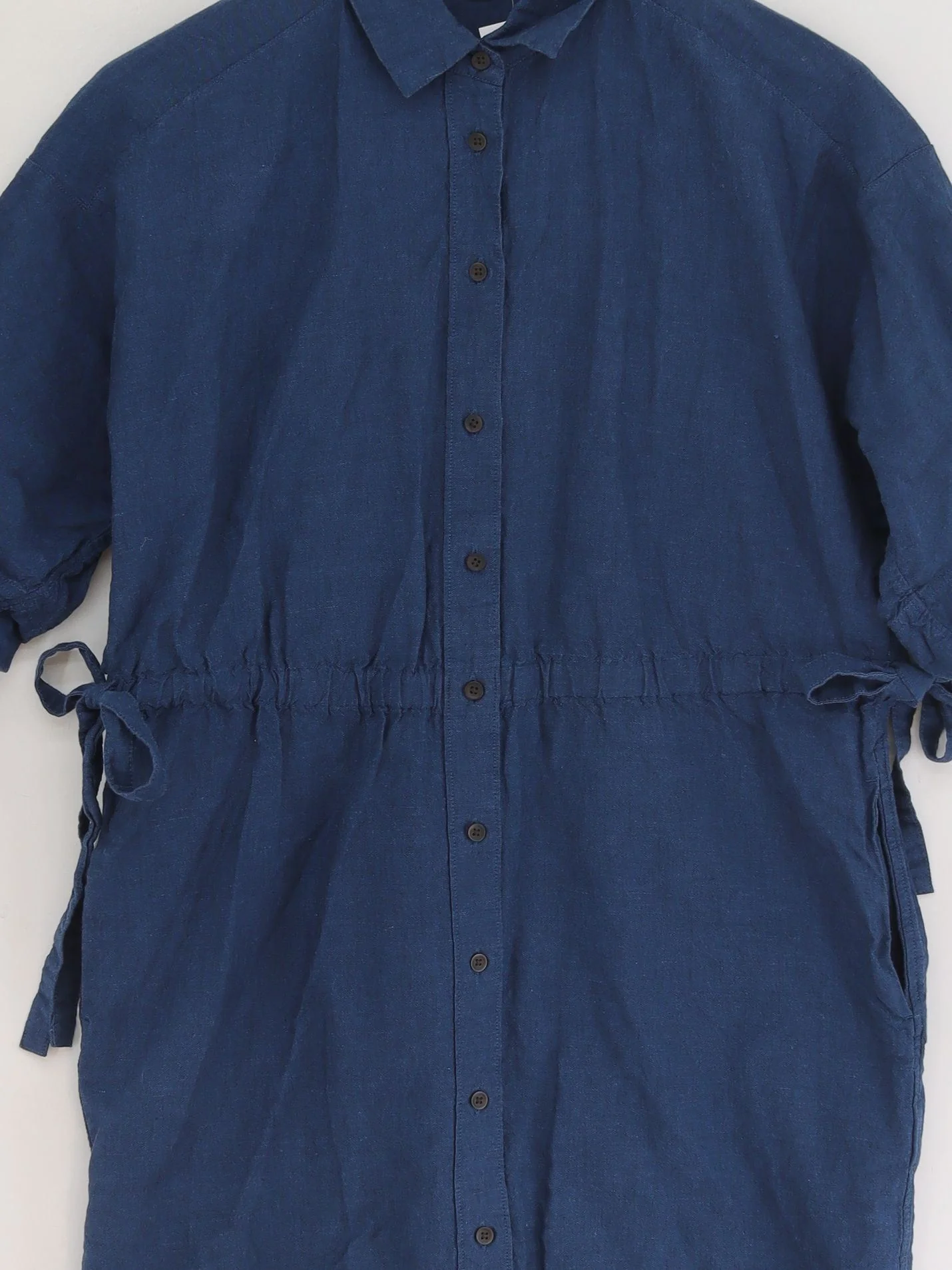 Uniqlo Shirt Midi Dress S in Blue - Image 3