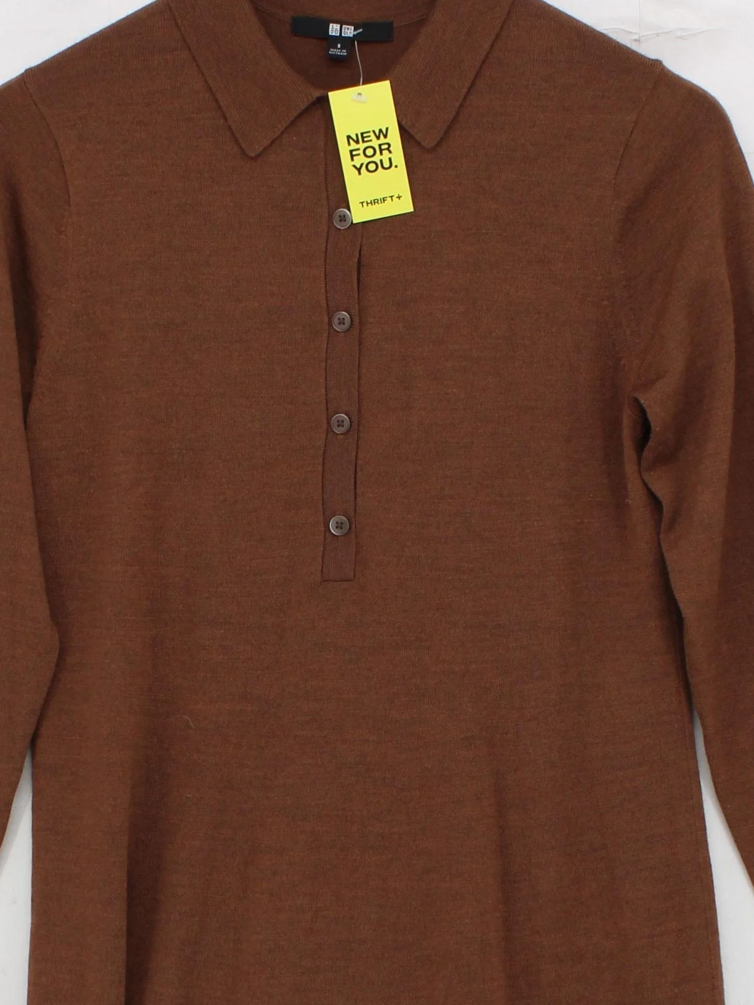 Uniqlo Shirt Midi Dress S in Brown - Image 3