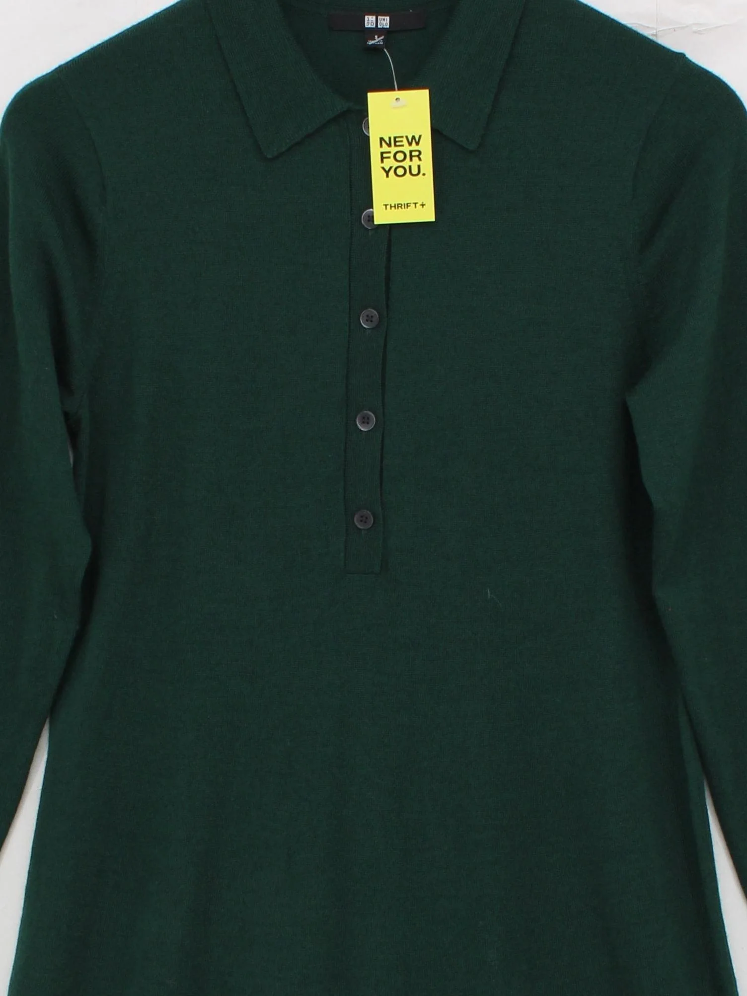 Uniqlo Shirt Midi Dress S in Green - Image 3