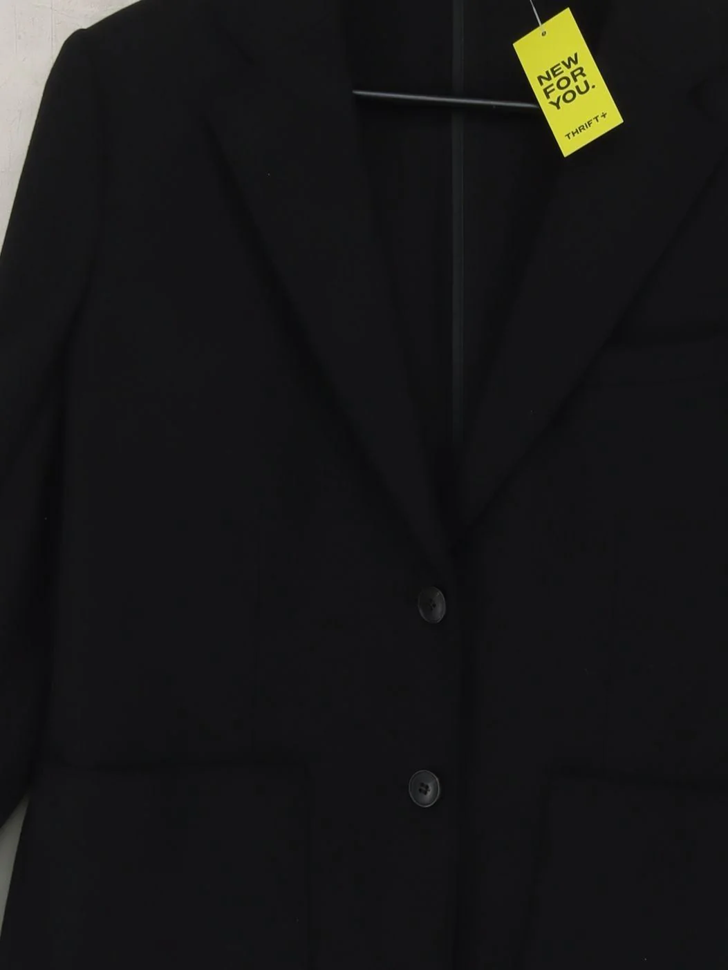 Uniqlo Women's Blazer S Black Polyester with Cotton, Polyester Overcoat - Image 3