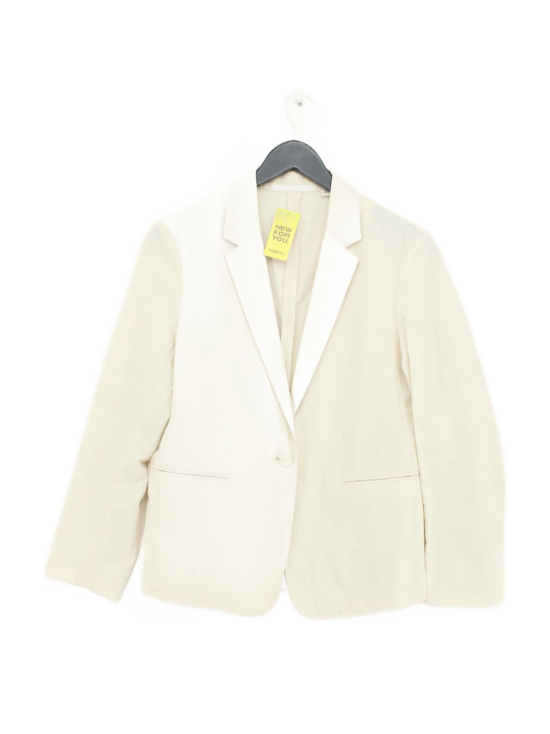 Uniqlo Women's Blazer S Cream Cotton with Linen Overcoat