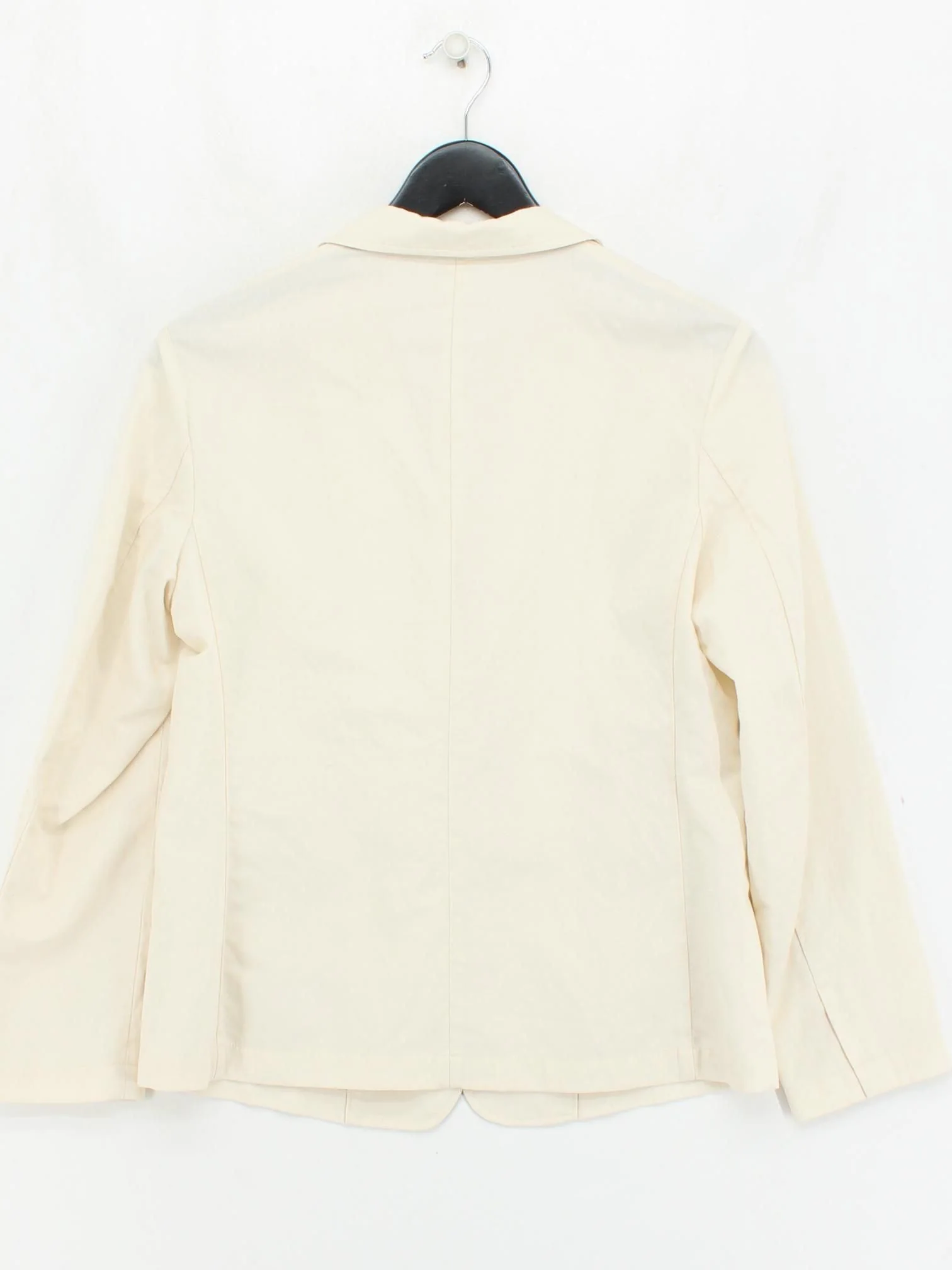 Uniqlo Women's Blazer S Cream Cotton with Linen Overcoat - Image 2