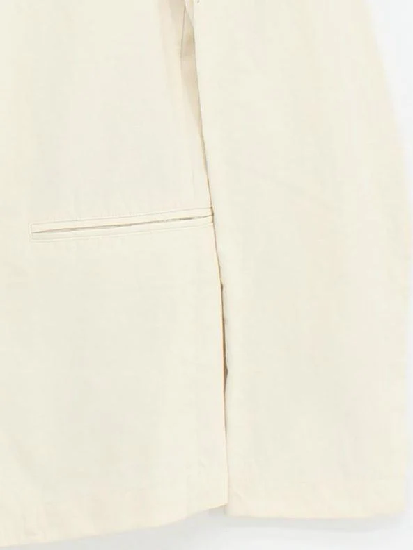 Uniqlo Women's Blazer S Cream Cotton with Linen Overcoat - Image 4