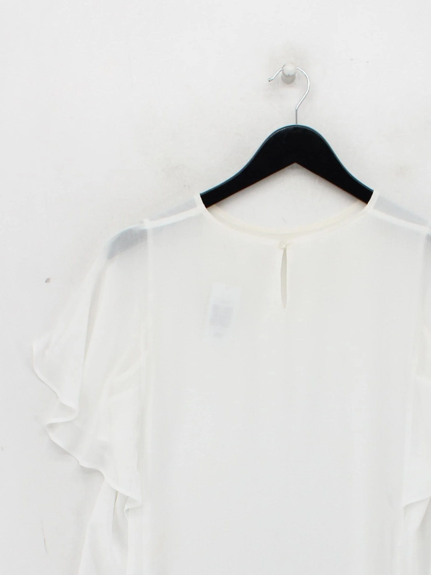 Uniqlo Women's Blouse M White 100% Polyester Short Sleeve Round Neck Basic - Image 2