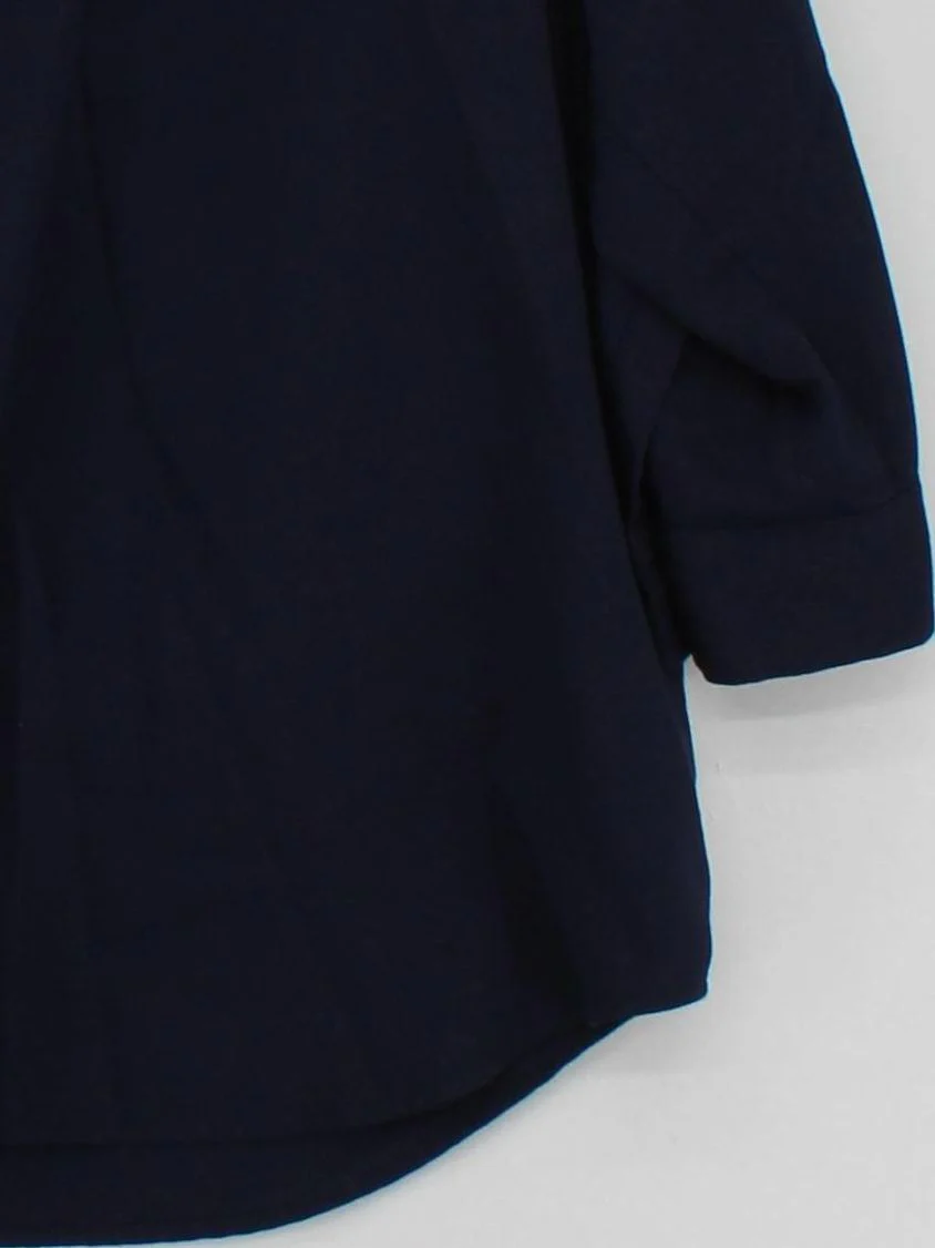 Uniqlo Women's Blouse XL Blue Viscose with Polyester 3/4 Sleeve Collared Basic - Image 4