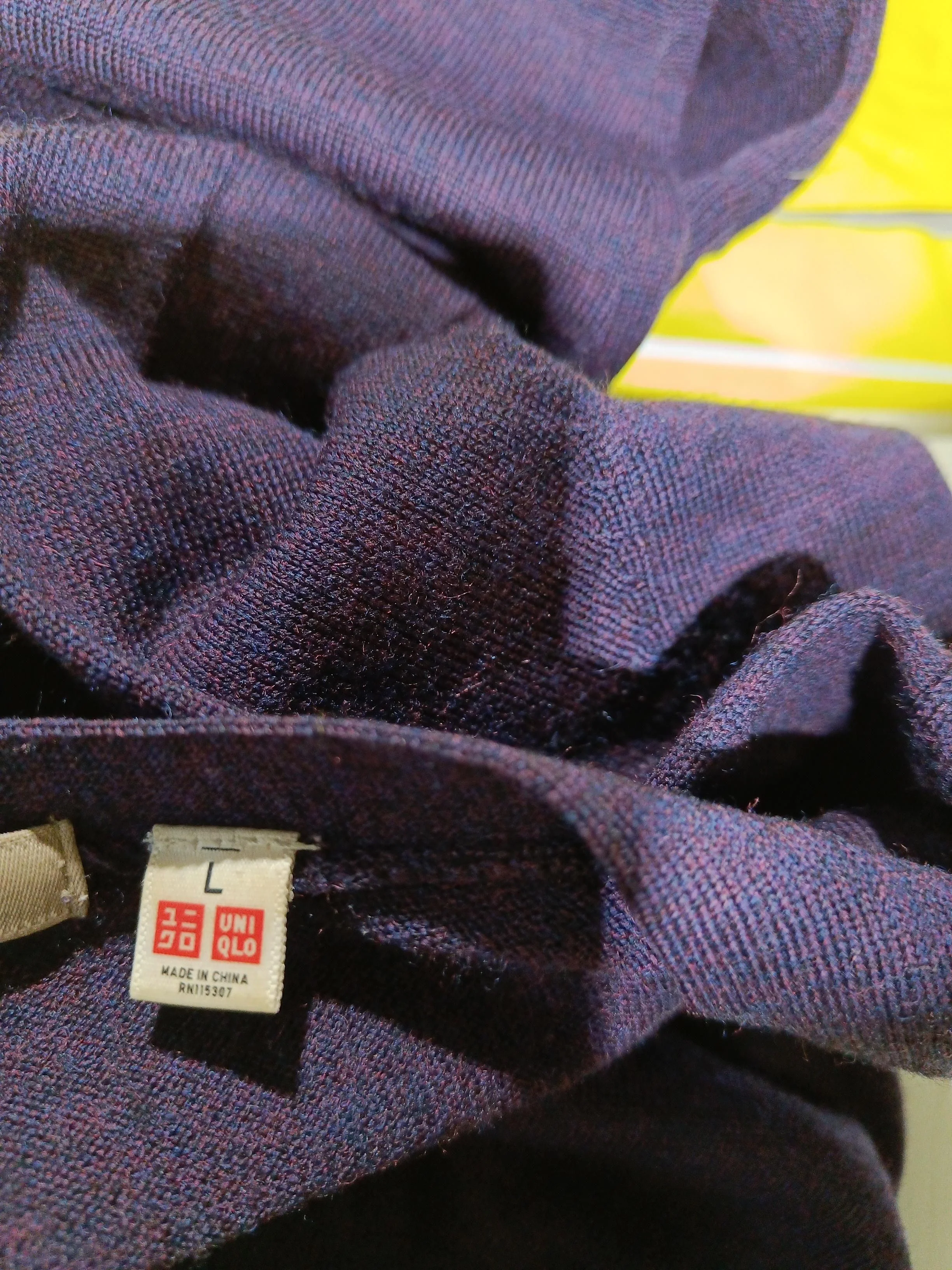 Uniqlo Women's Cardigan L Blue 100% Wool V-Neck Cardigan - Image 5